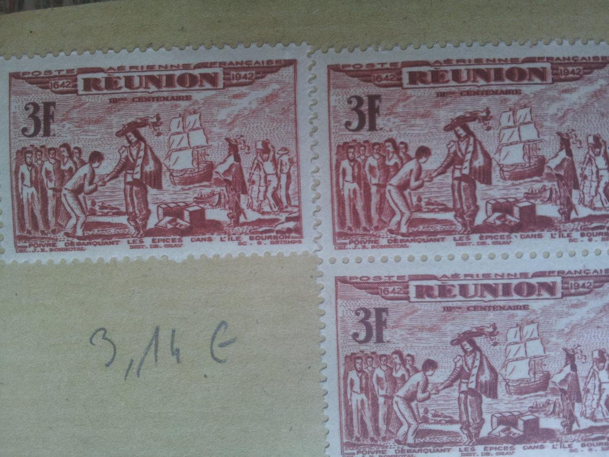 troc de troc rÉservÉs 7 timbres anciens de 3f de la réunion image 1