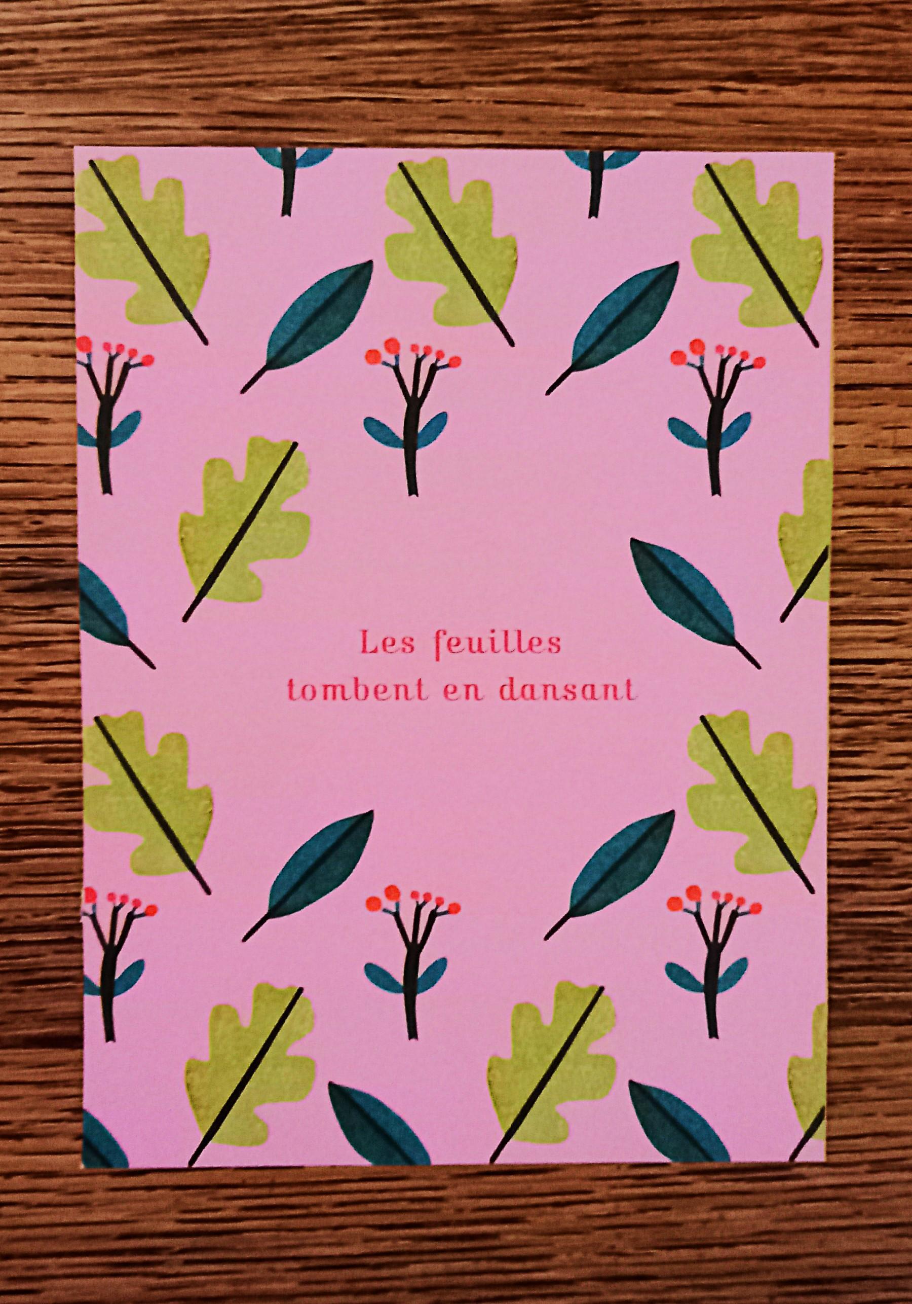 troc de troc carte "les feuilles tombent en dansant". image 0