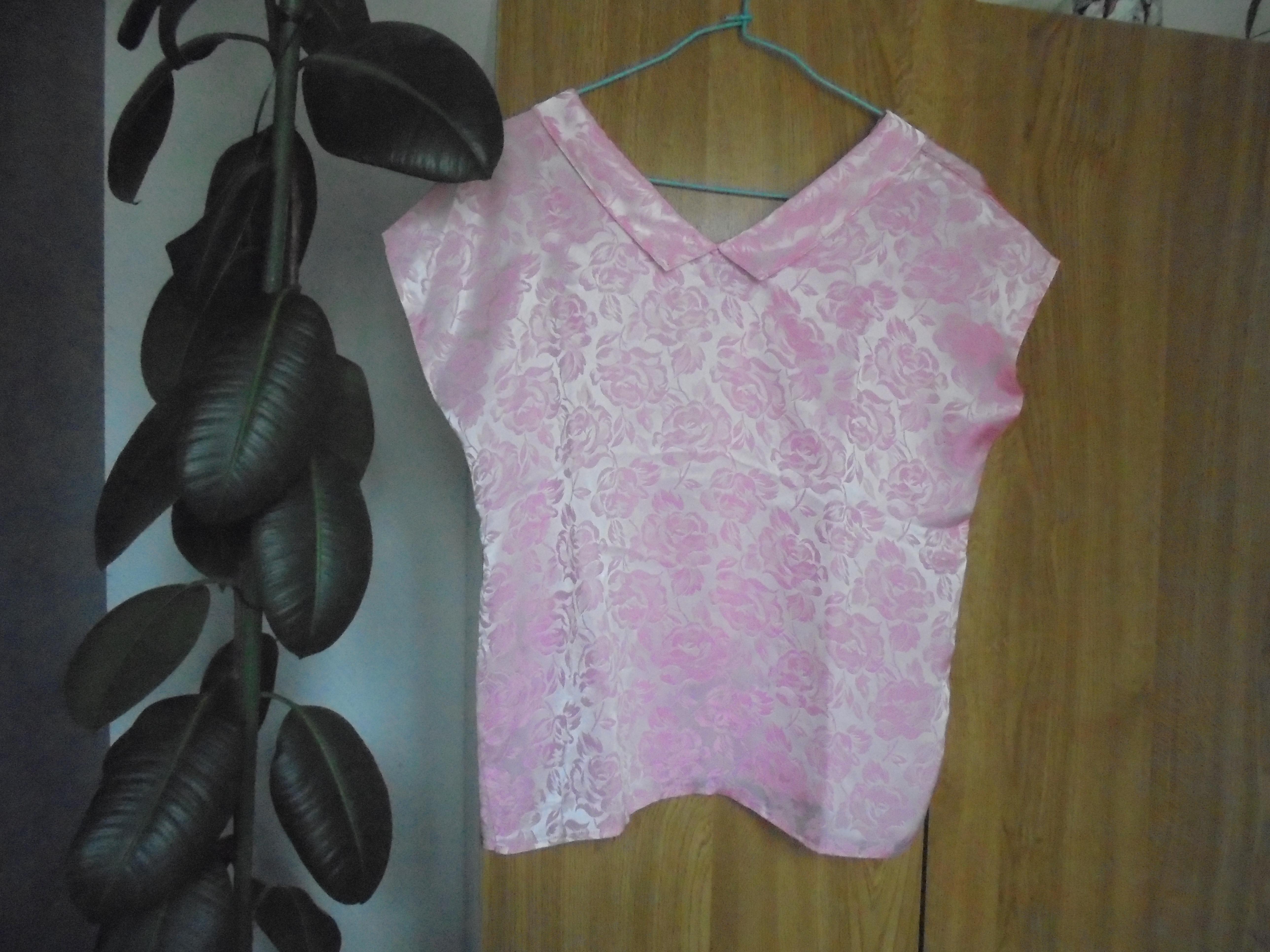 troc de troc chemisier rose en satin fait main taille 38/40 - 5 noisettes image 0