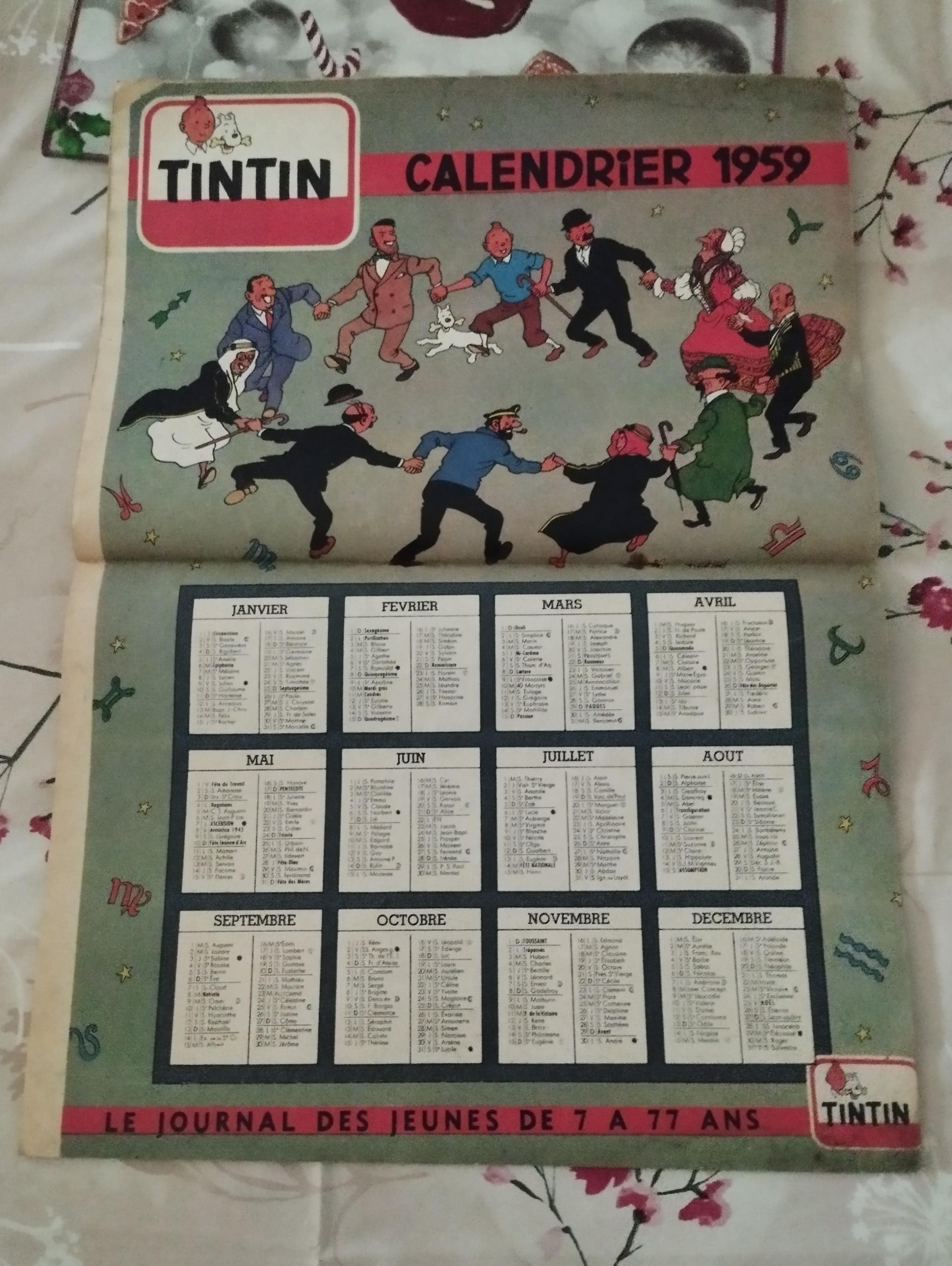 troc de troc réservé fidji rare - calendrier tintin 1959 image 0