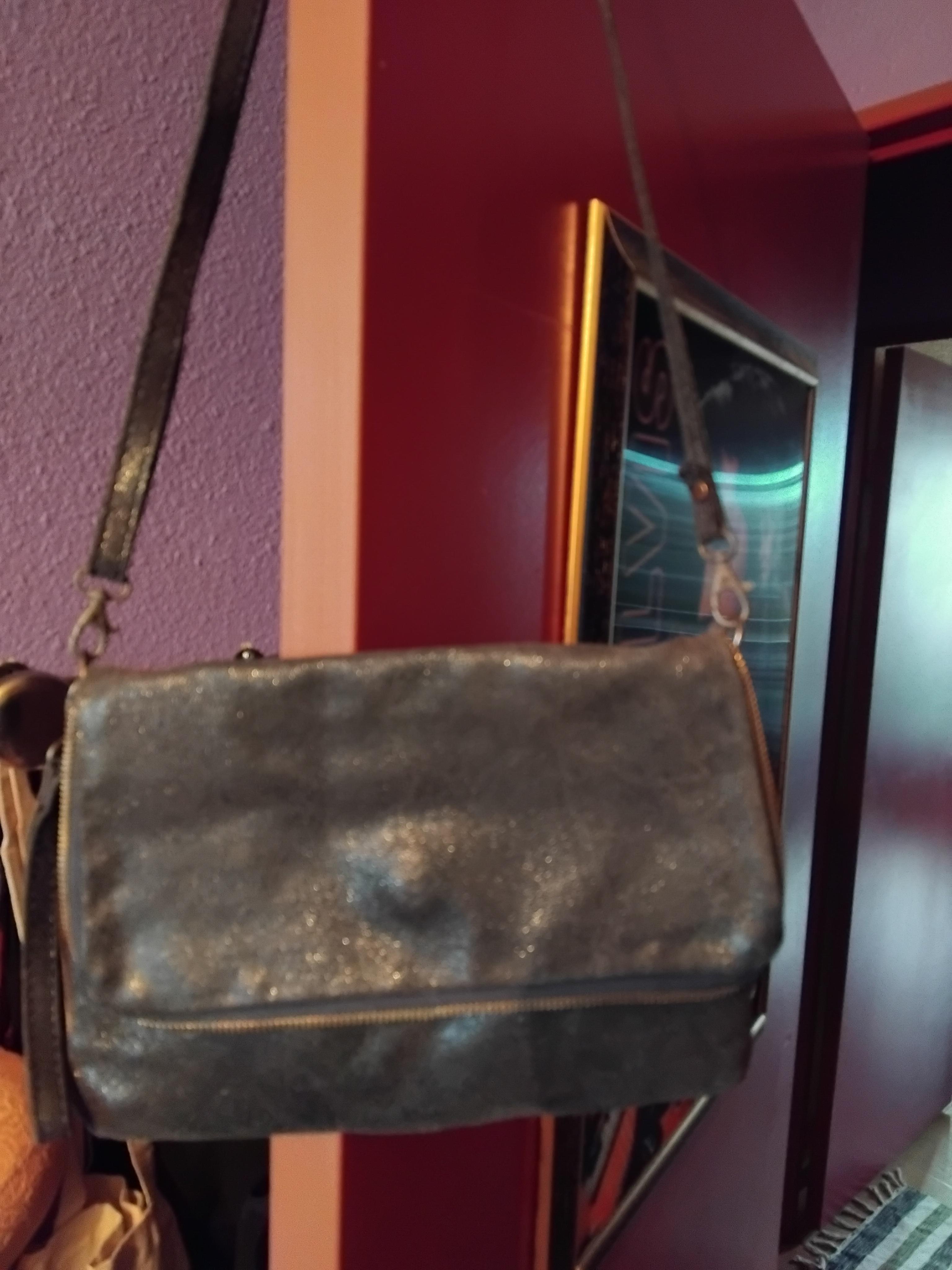 troc de troc petit sac cuir gris sacoche tbe image 0
