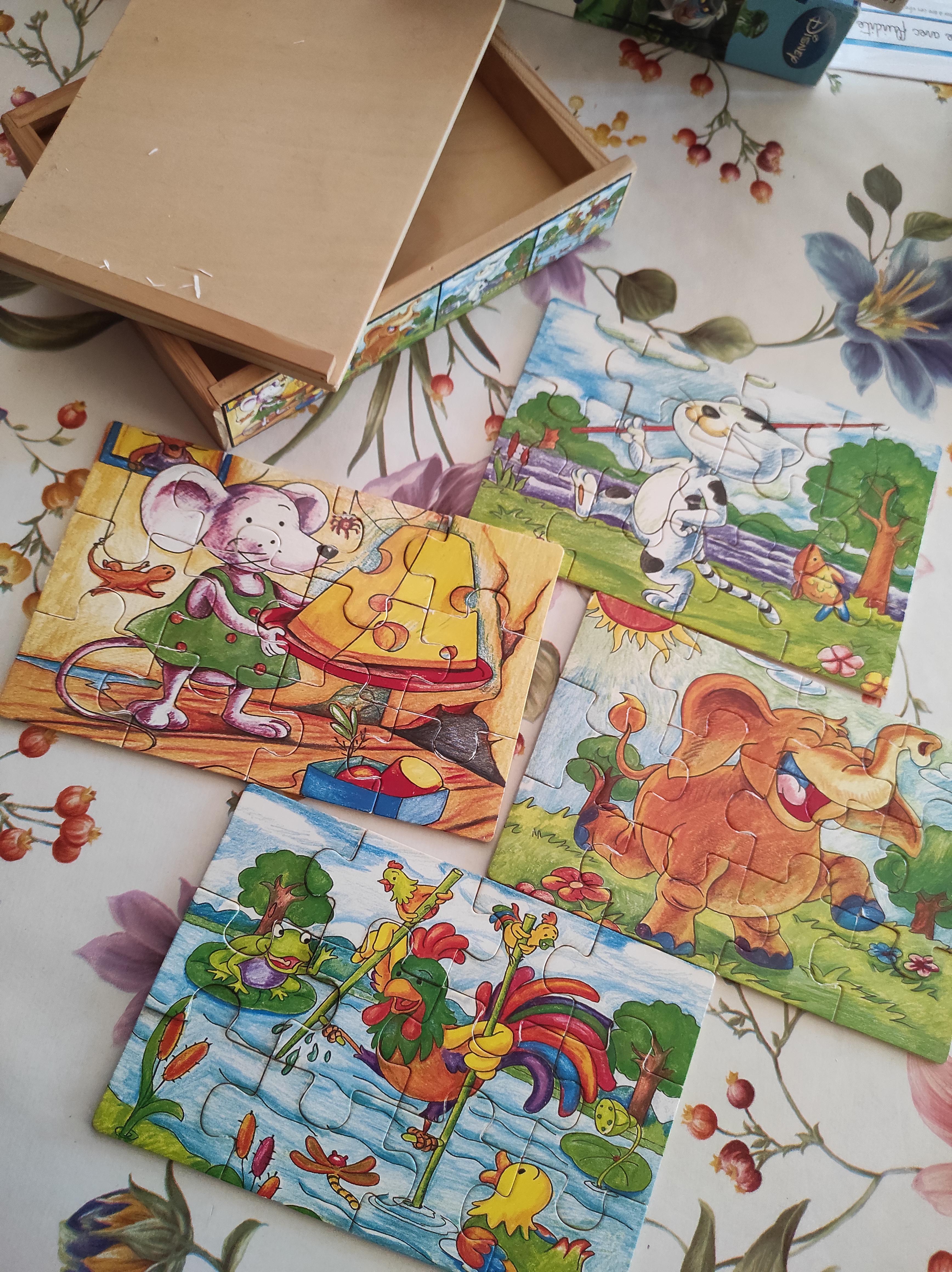 troc de troc lot puzzles bois dans boîte image 0