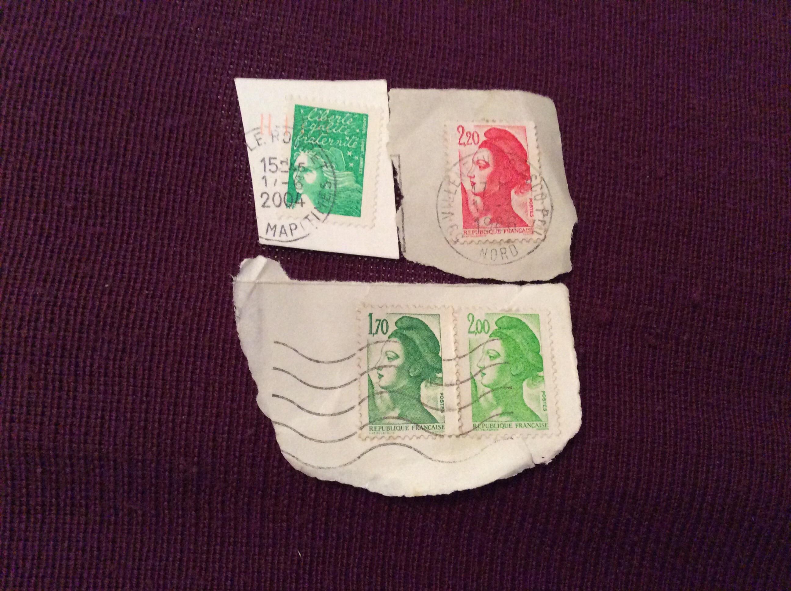 troc de troc quatre timbres français à décoller image 0