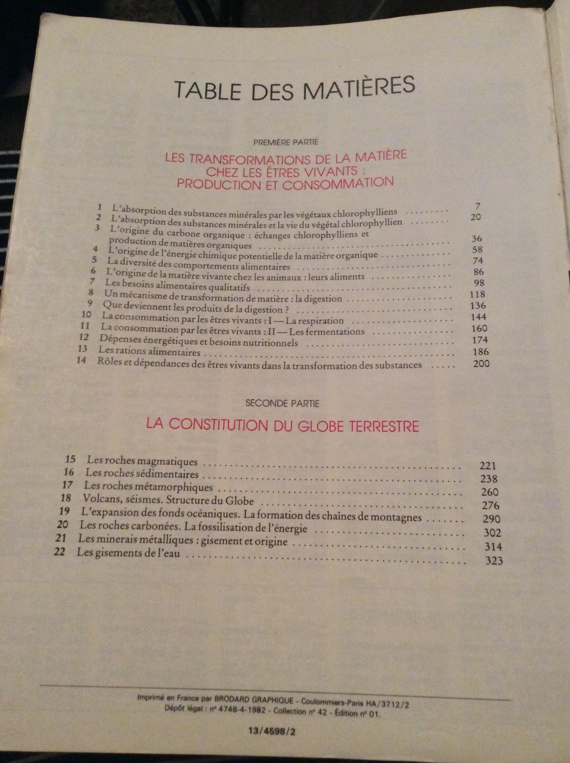 troc de troc 1re scientifique sciences naturelles 1982collectionj.gourlaouen image 2