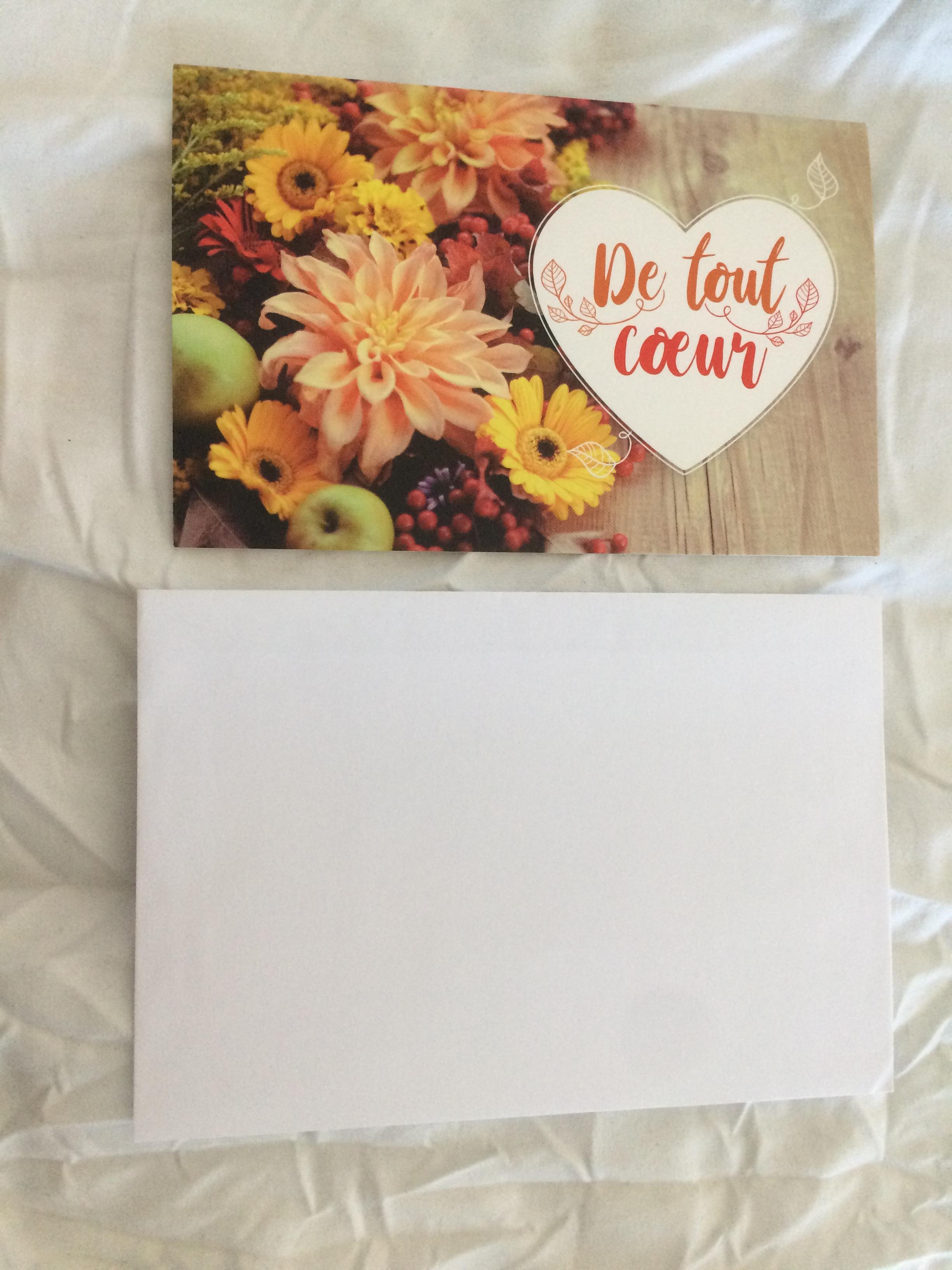 troc de troc carte de tout coeur bouquet floral & son enveloppe blanche image 2