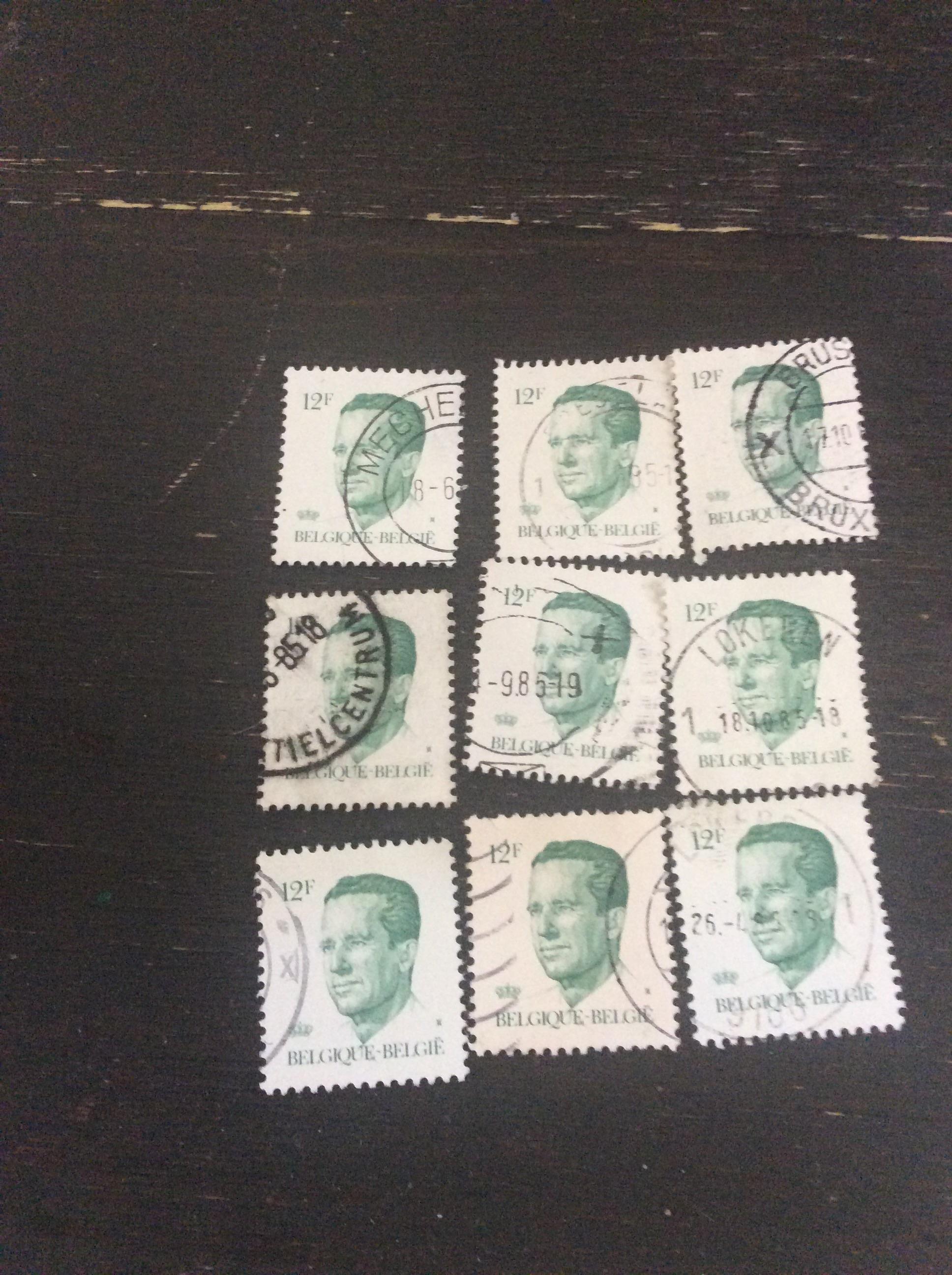 troc de troc 9 timbres verts belges 12 f image 0