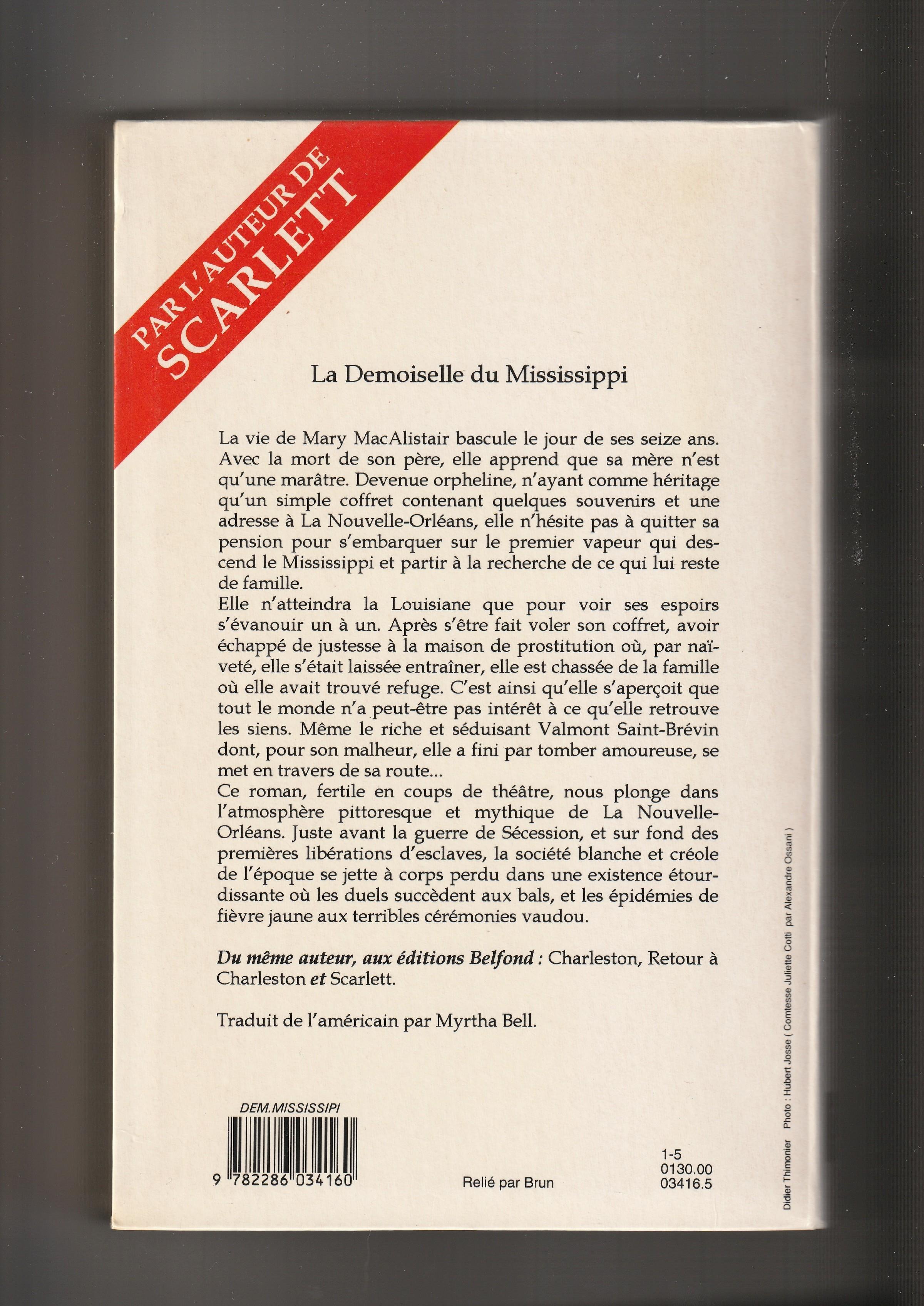 troc de troc roman la demoiselle du mississipi - alexandra ripley image 1