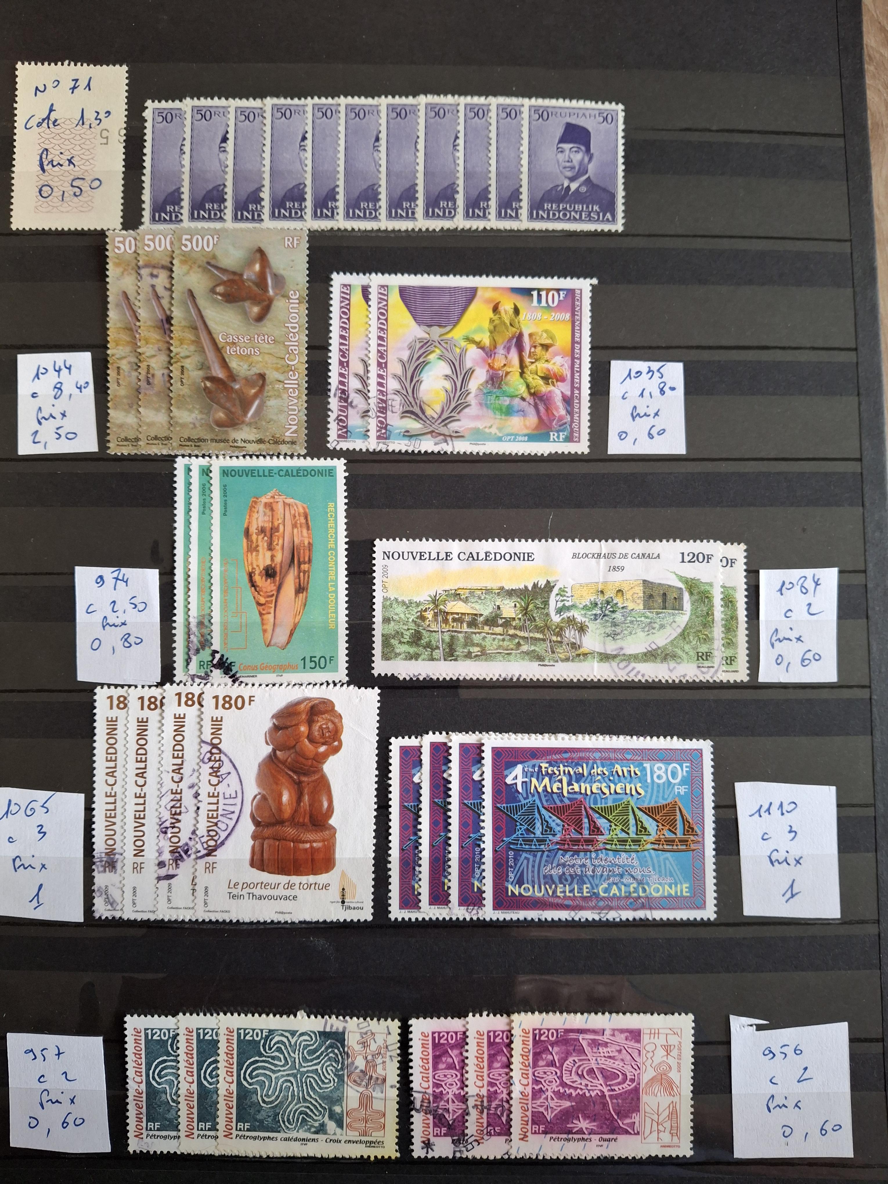 troc de troc echange timbres de nouvelle-calédonie ou d' indonésie contre flye image 0