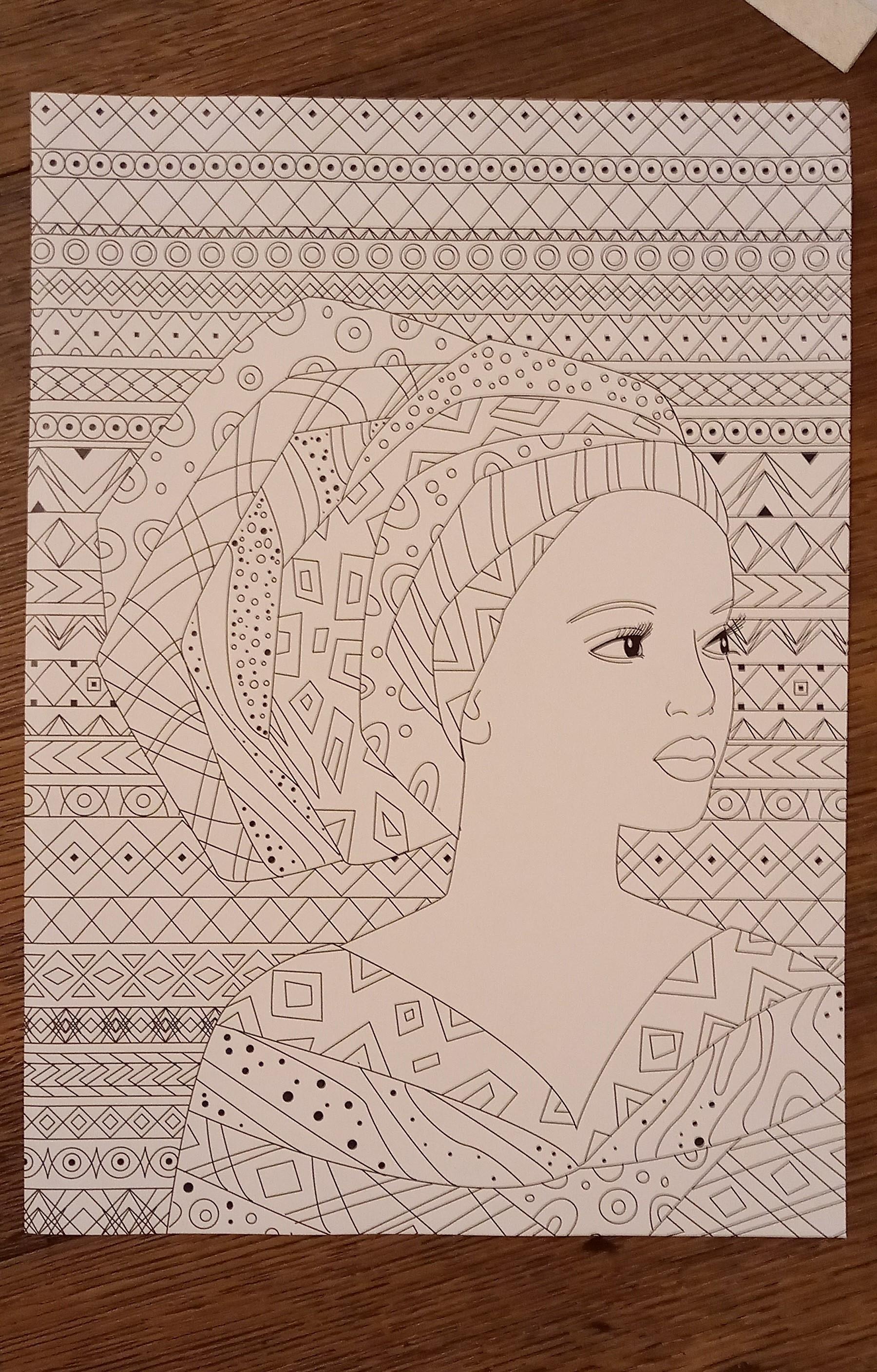 troc de troc coloriage "femme africaine". image 0