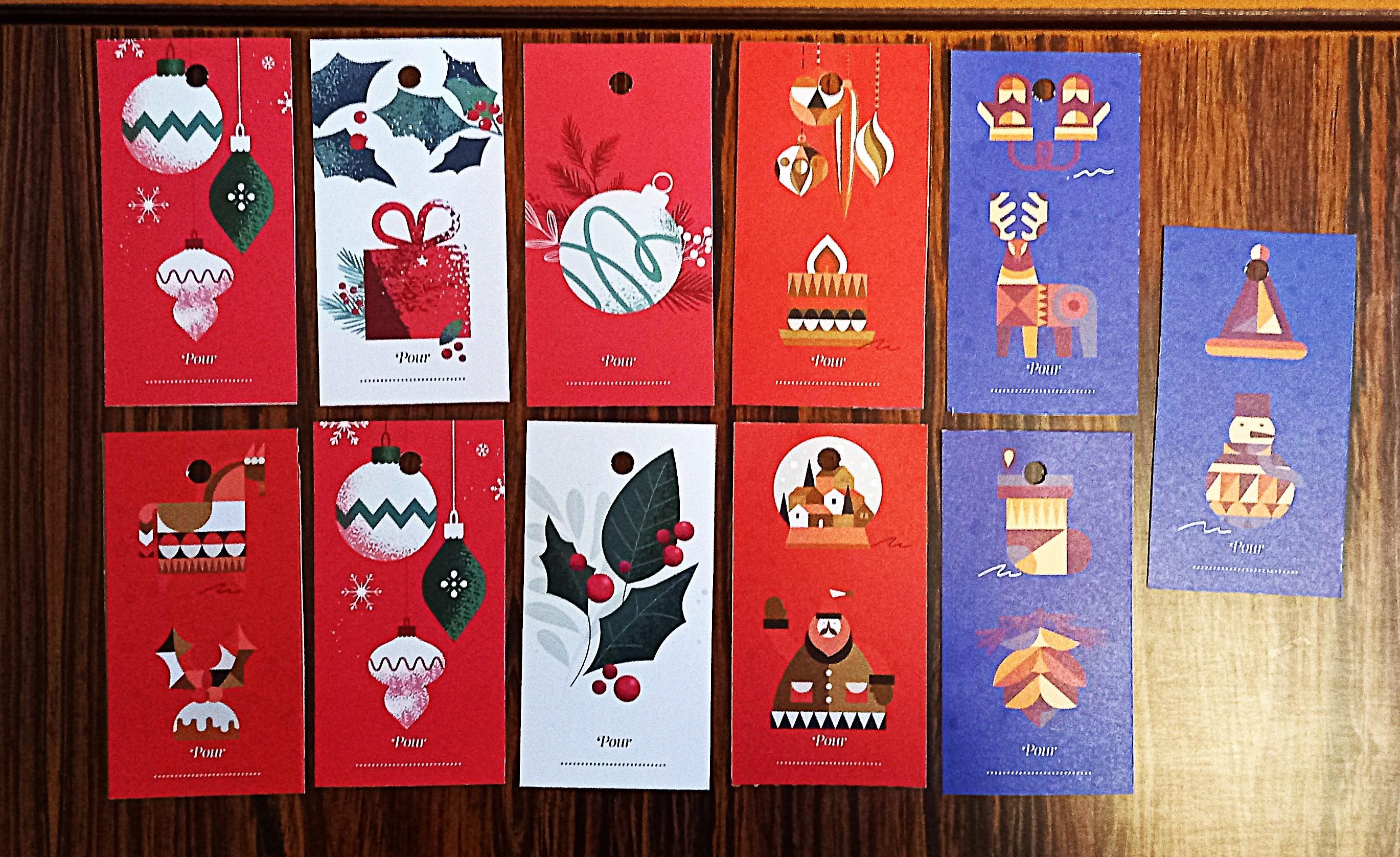 troc de troc etiquettes de noël recto/verso. image 0