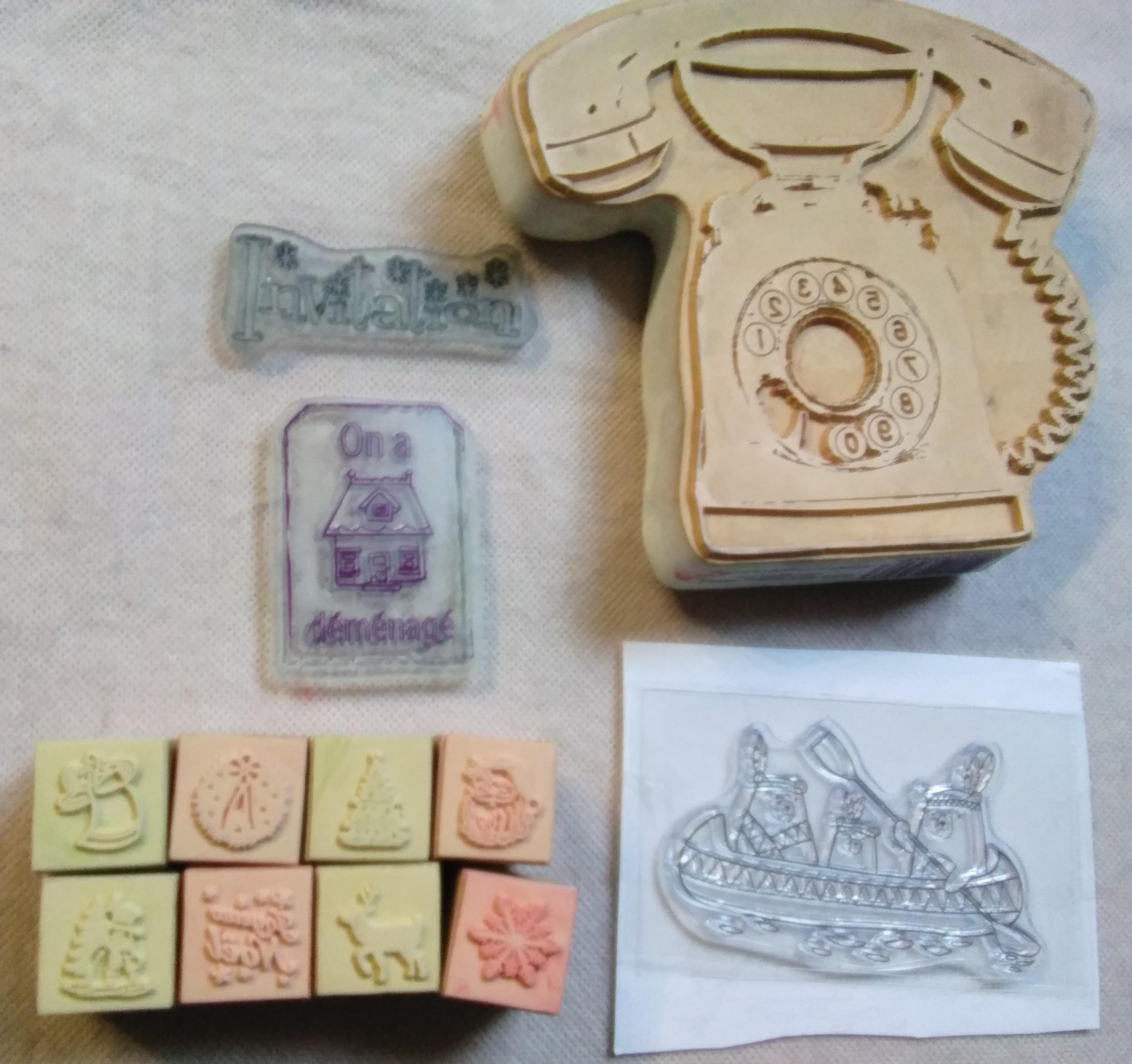 troc de troc lot tampons,  clear stamps, loisirs créatifs, très bon état image 1