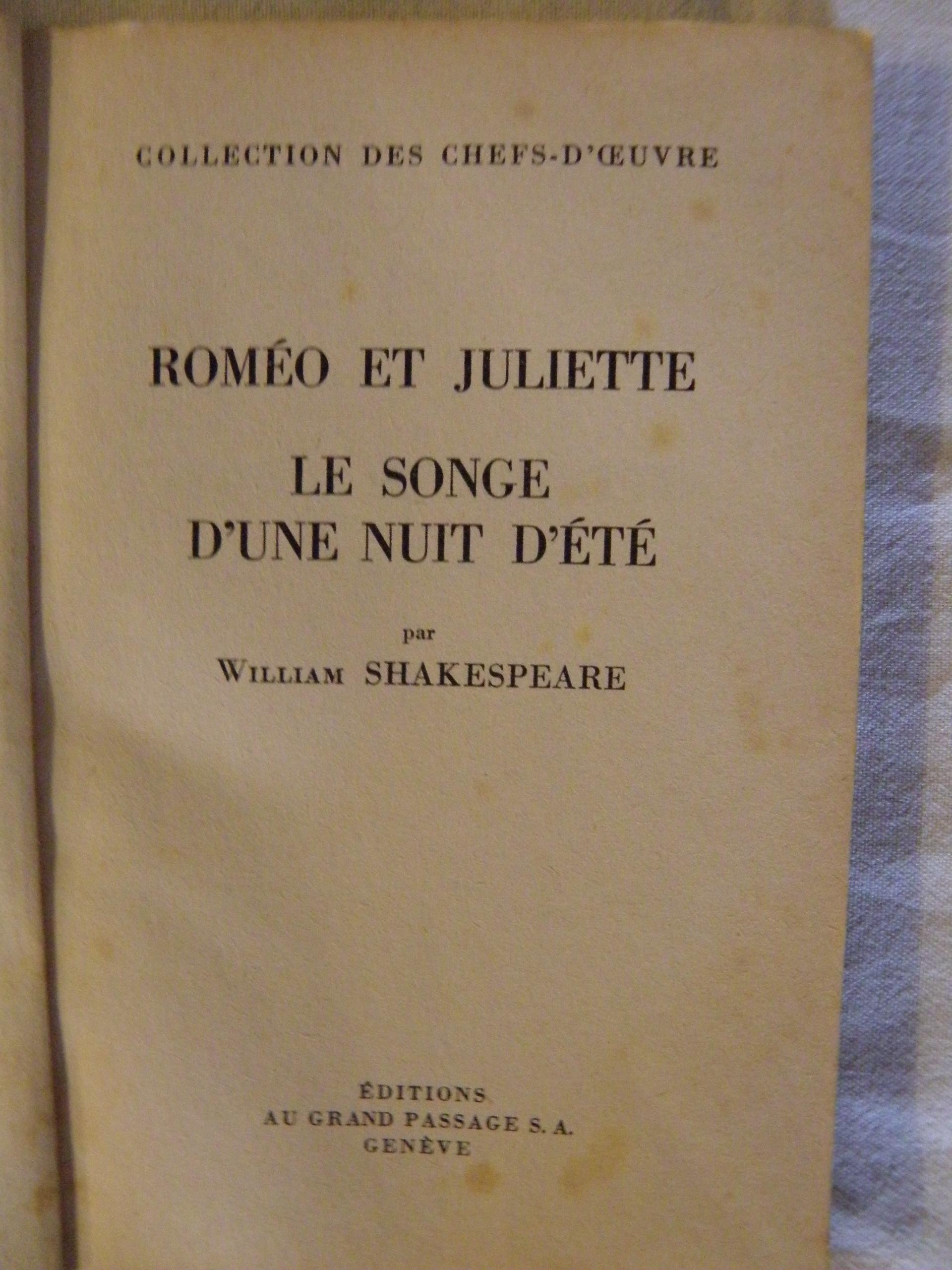 troc de troc petit livre 1944, roméo et juliette shakespeare image 1