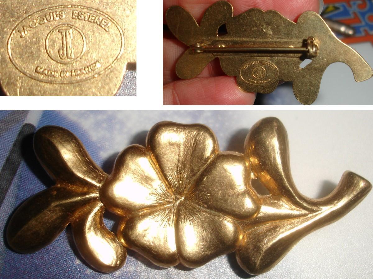 troc de troc ♥r. gribouillettes601♥belle broche fleur mÉtal crÉateur jacques esterel image 0