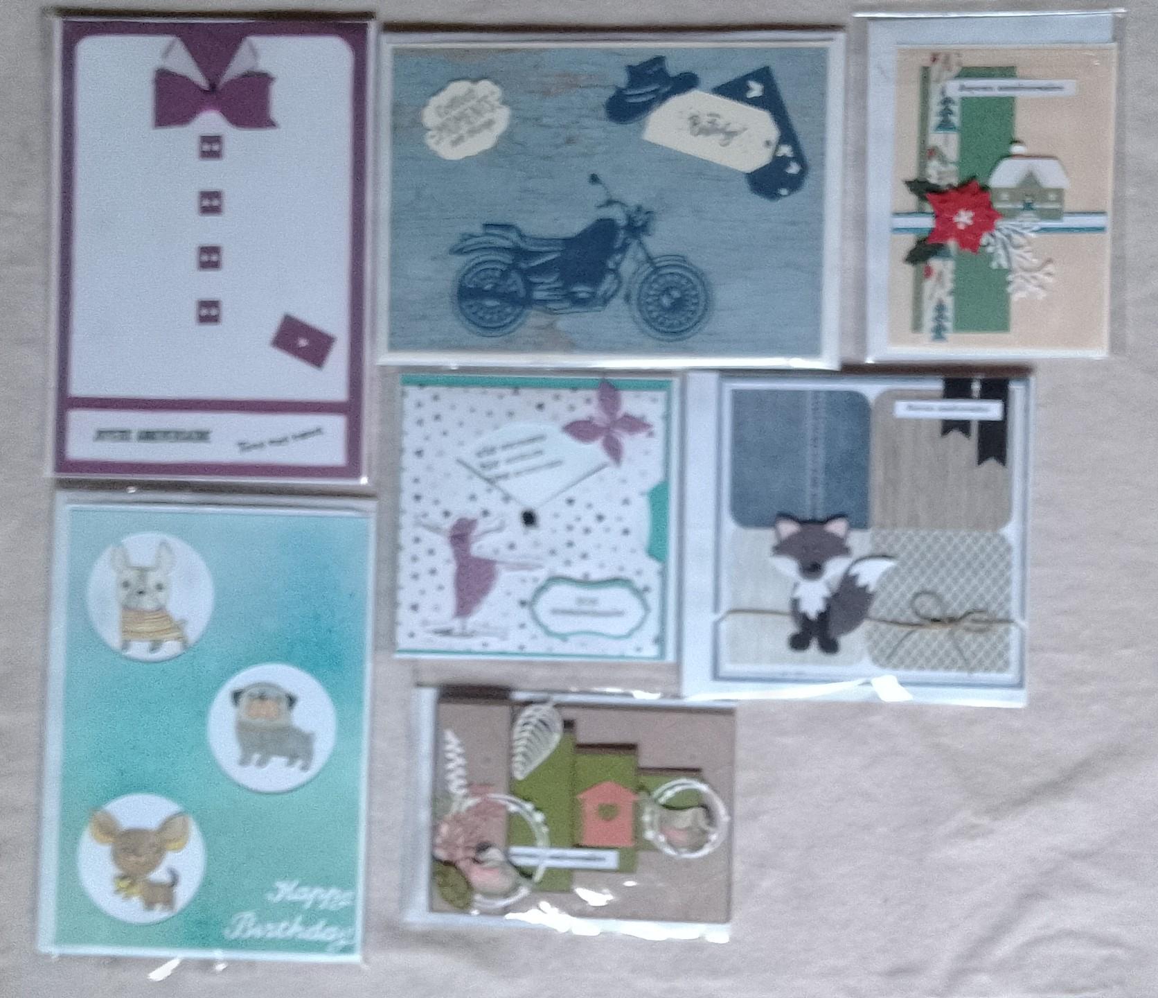troc de troc lot 7 cartes, fait mains, anniversaire, très bon état image 0