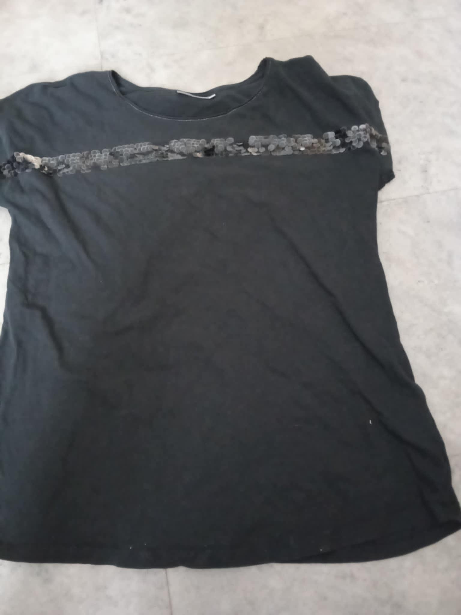 troc de troc tee shirt noir talle     m  fantaisie seguin devant marque yessic image 0