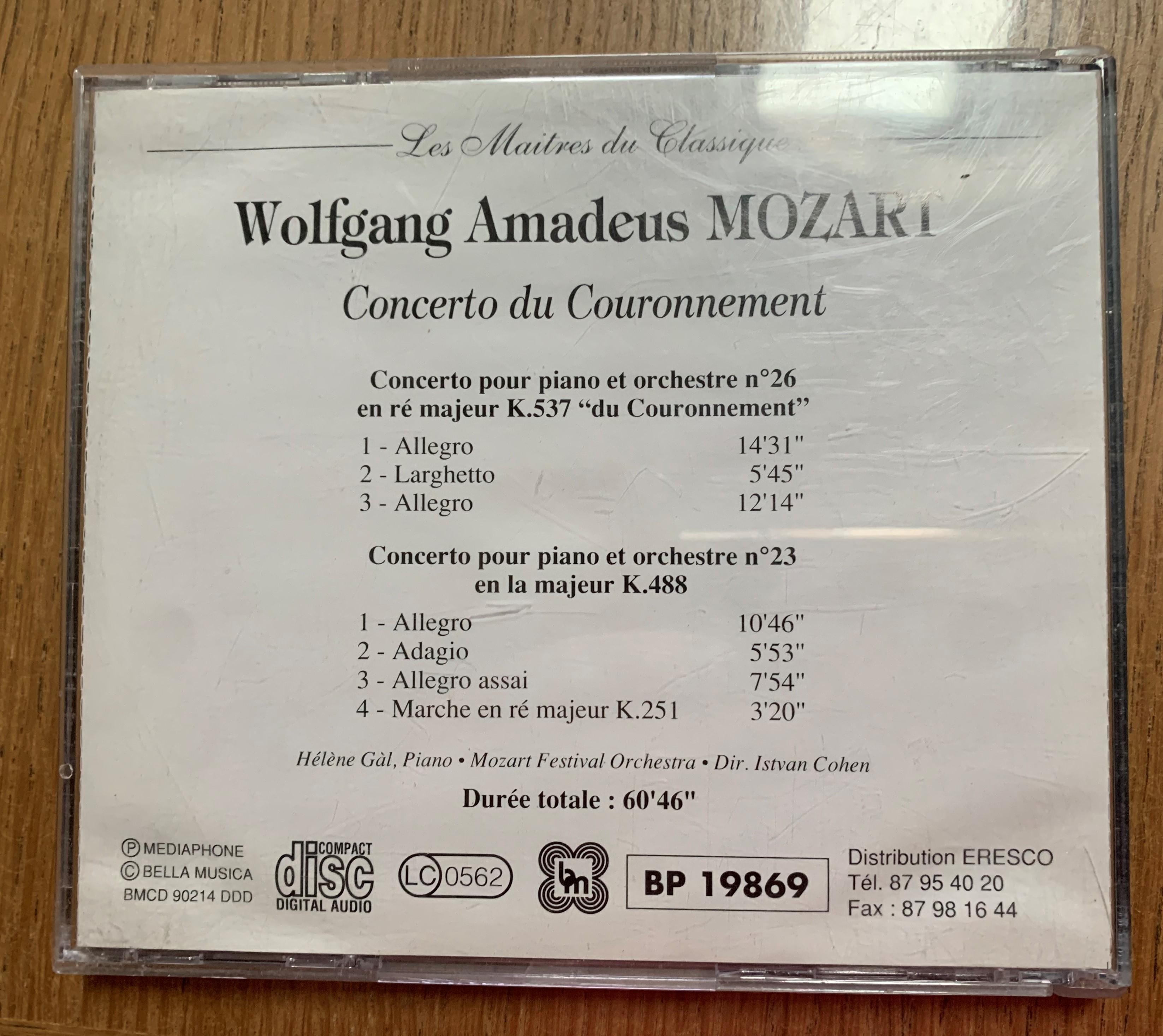 troc de troc cd mozart "concerto du couronnement" image 2