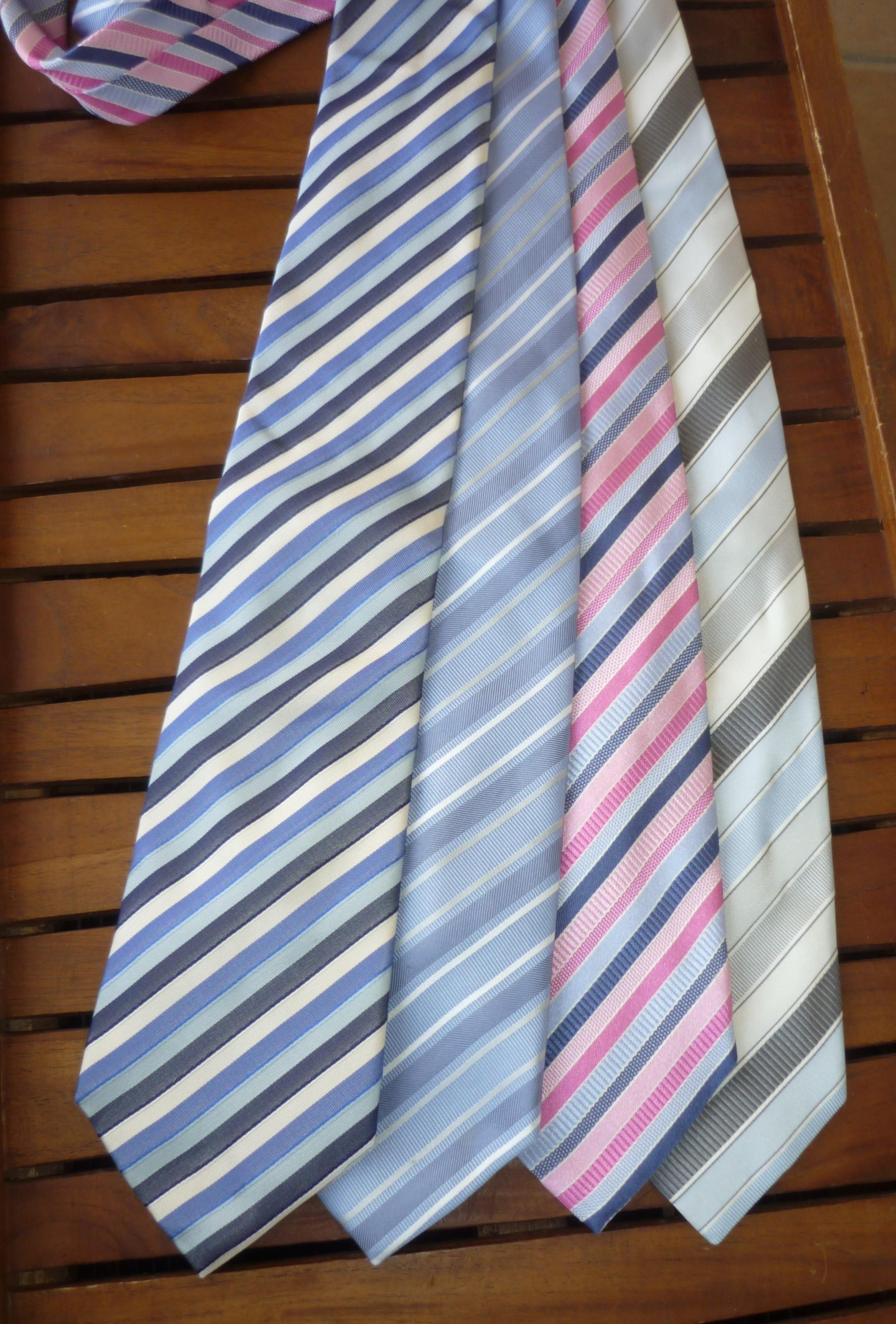 troc de troc 4 belles cravates bruce field en soie bleue à rayures image 0