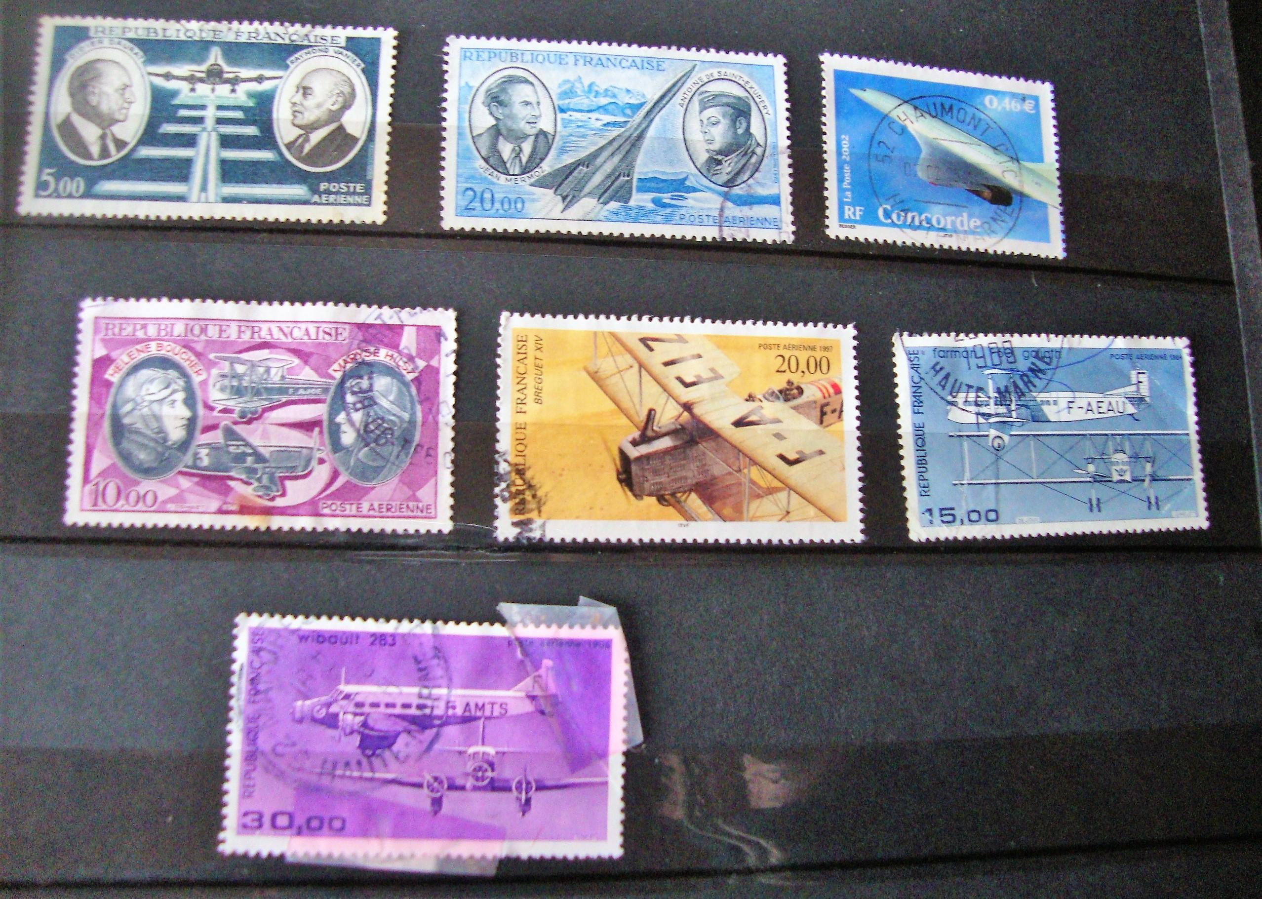 troc de troc 7 timbres aviation france oblitérés image 0