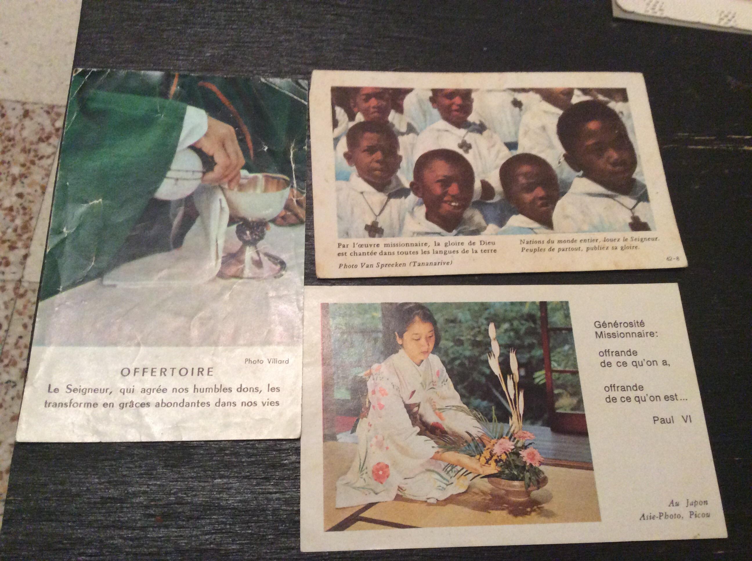 troc de troc trois images religieuses missionnaire des années 70 image 0
