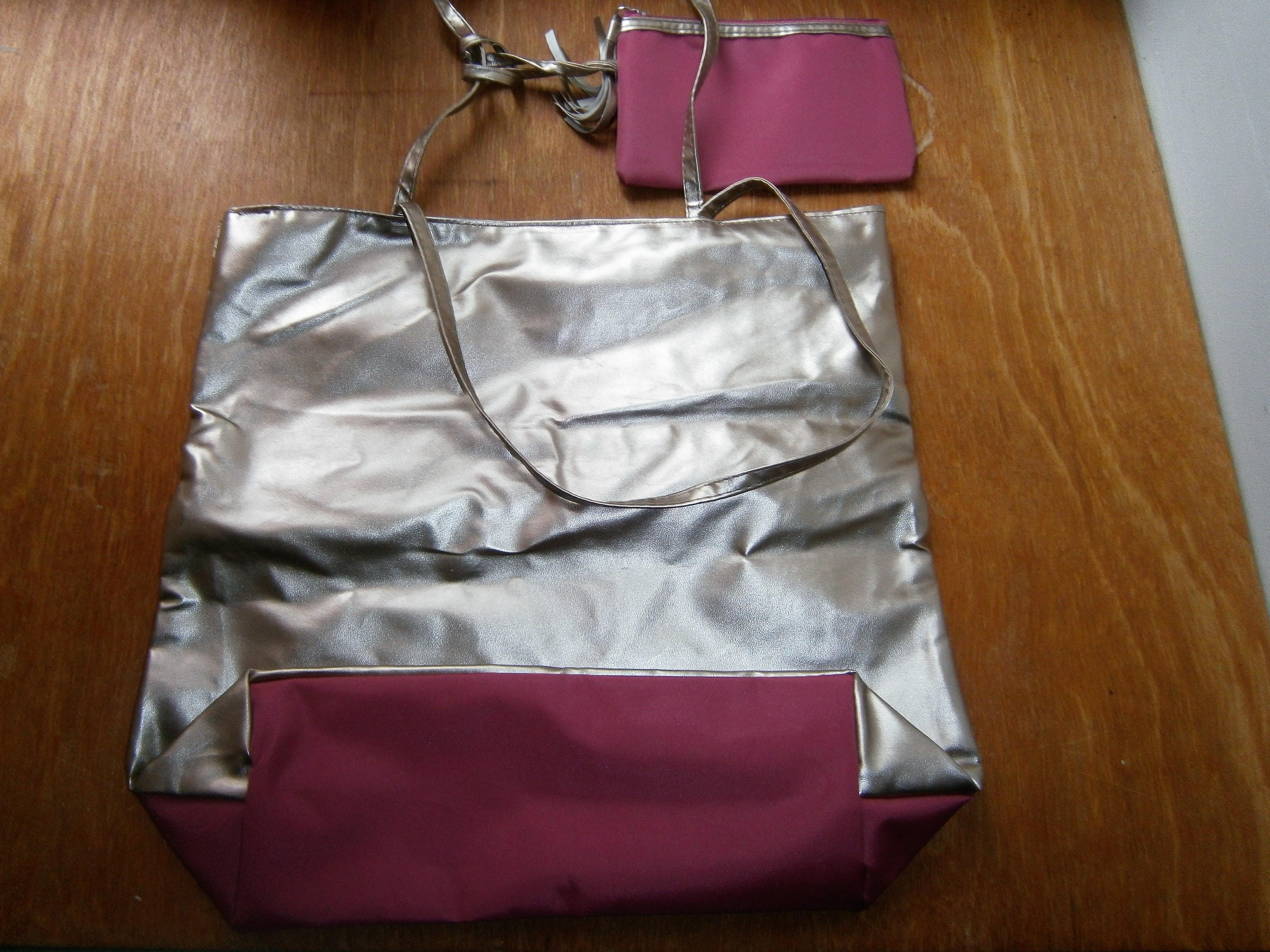troc de troc sac et pochette rose et doré image 1
