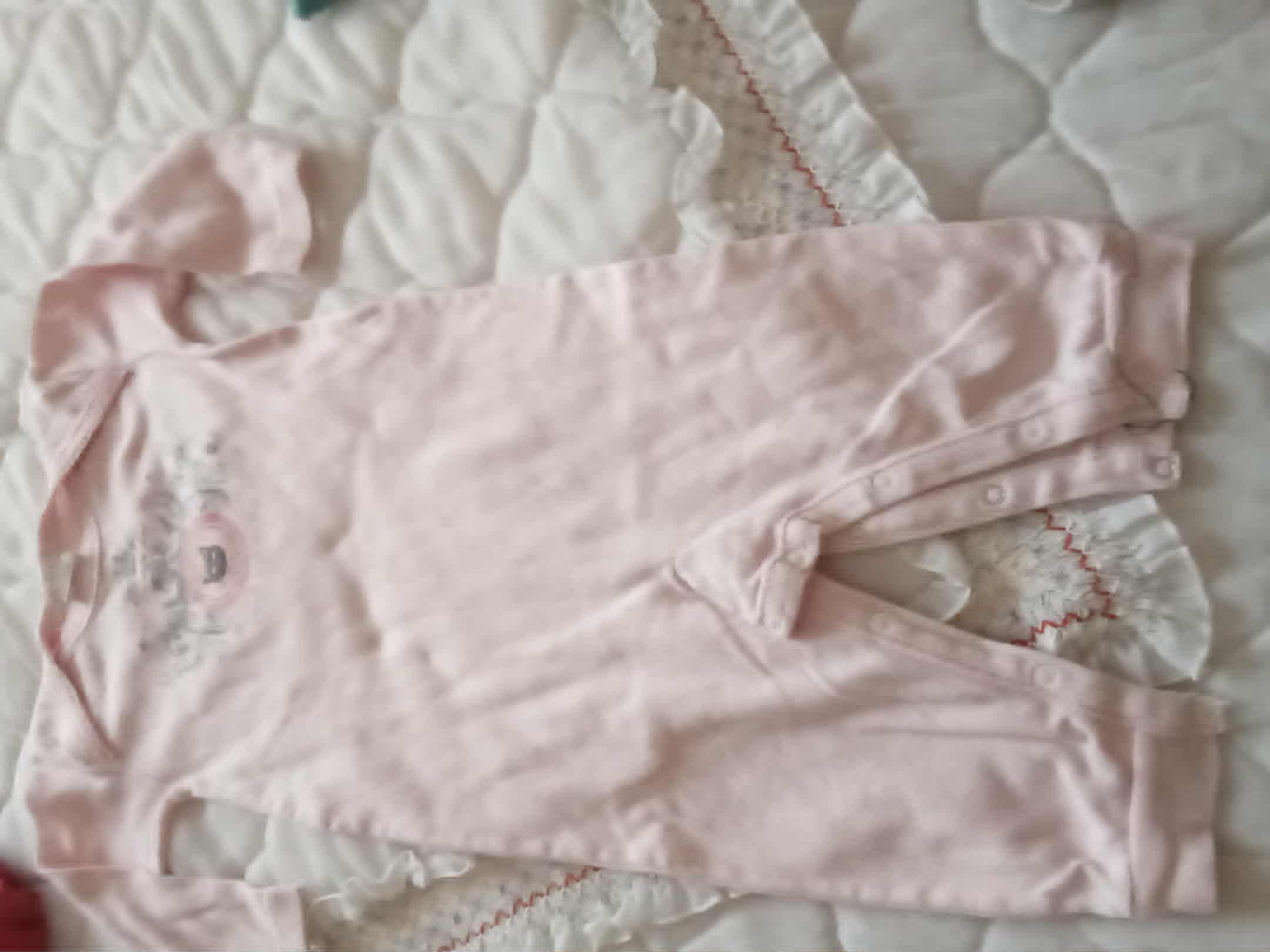 troc de troc combi body   long 9 mois absorba rose pale dessin devant image 1