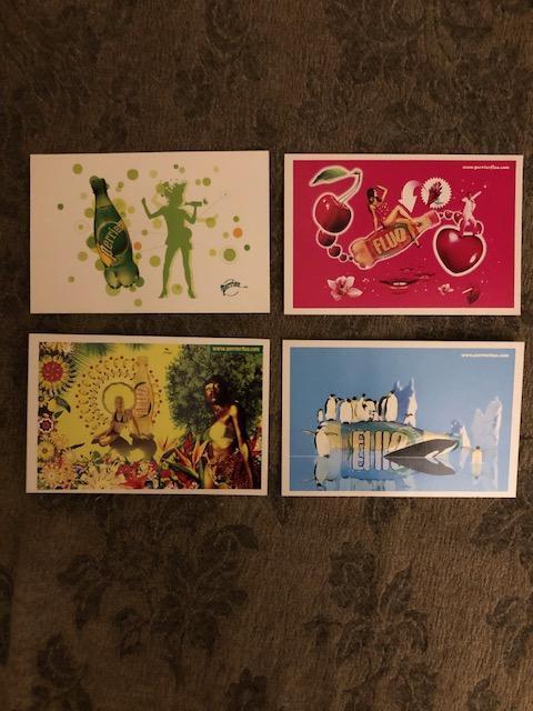 troc de troc 4 cartes postales perrier bouteille en bas-relief image 0