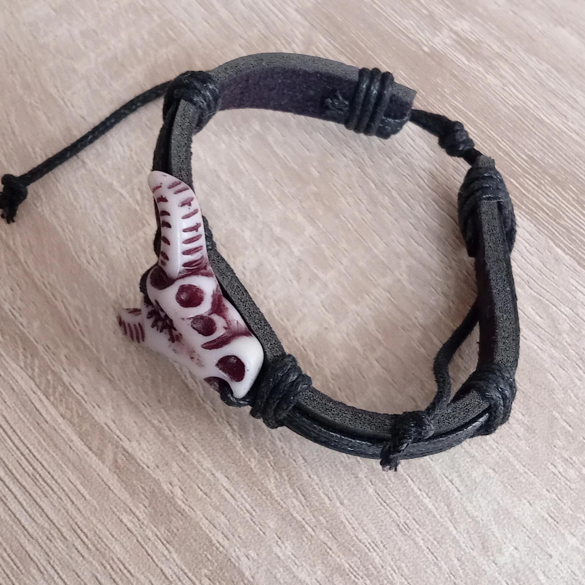 troc de troc bracelet rétro en cuire tressé " taureau " image 2