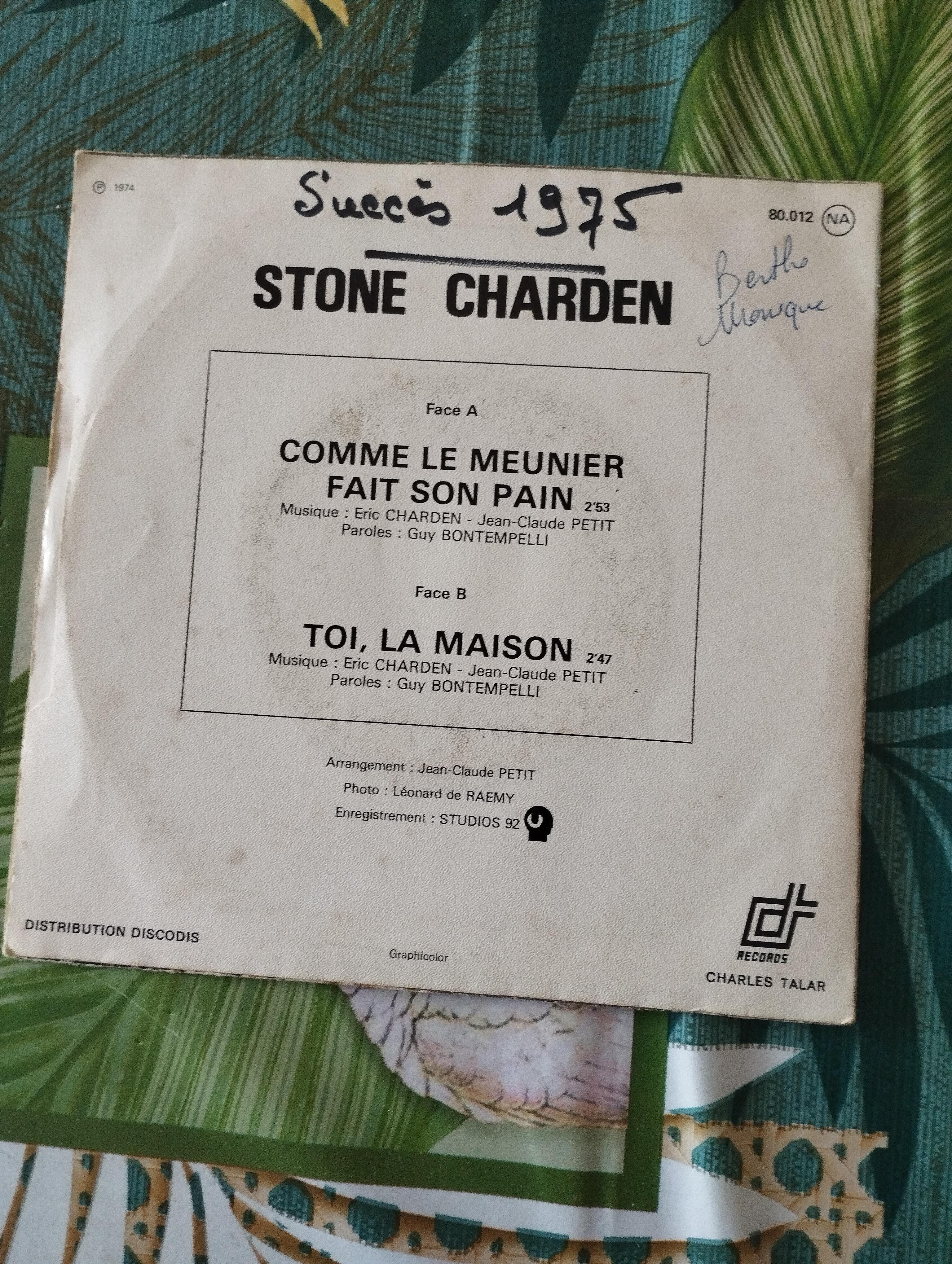 troc de troc disque vinyle 45t stone et charden image 1