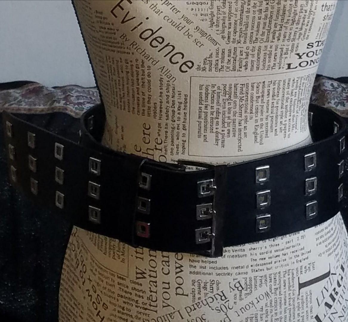 troc de troc large ceinture cuir noir femme - taille 105 cm - largeur 7,5 cm c image 1
