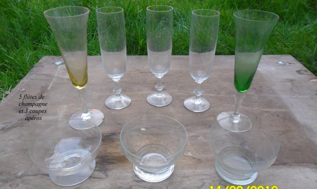 troc de troc diverses paires de verre: champagne,vin, ricard... image 2