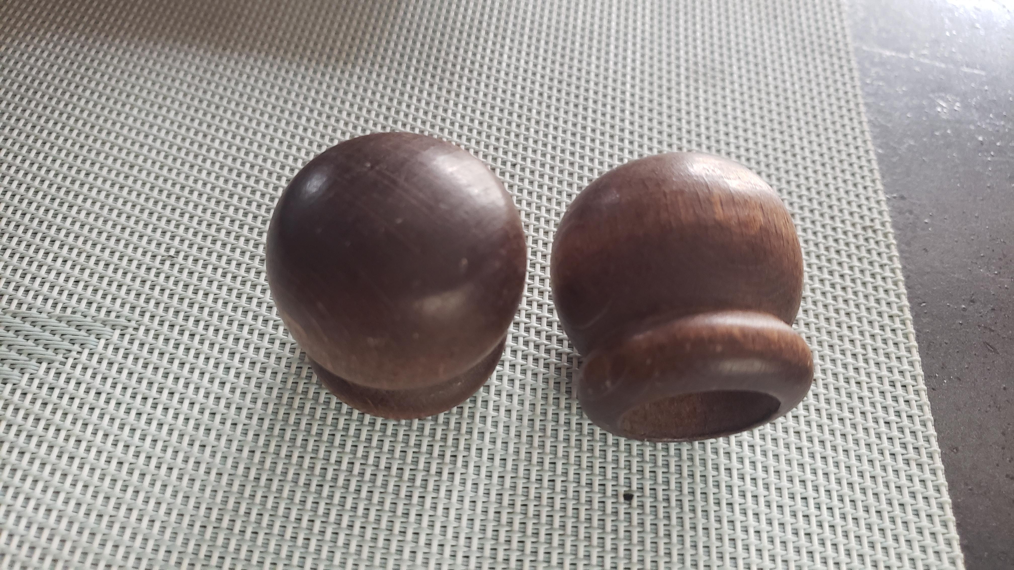 troc de troc 2 embouts chêne verni, pour tringle à rideau diam 20 mm image 0