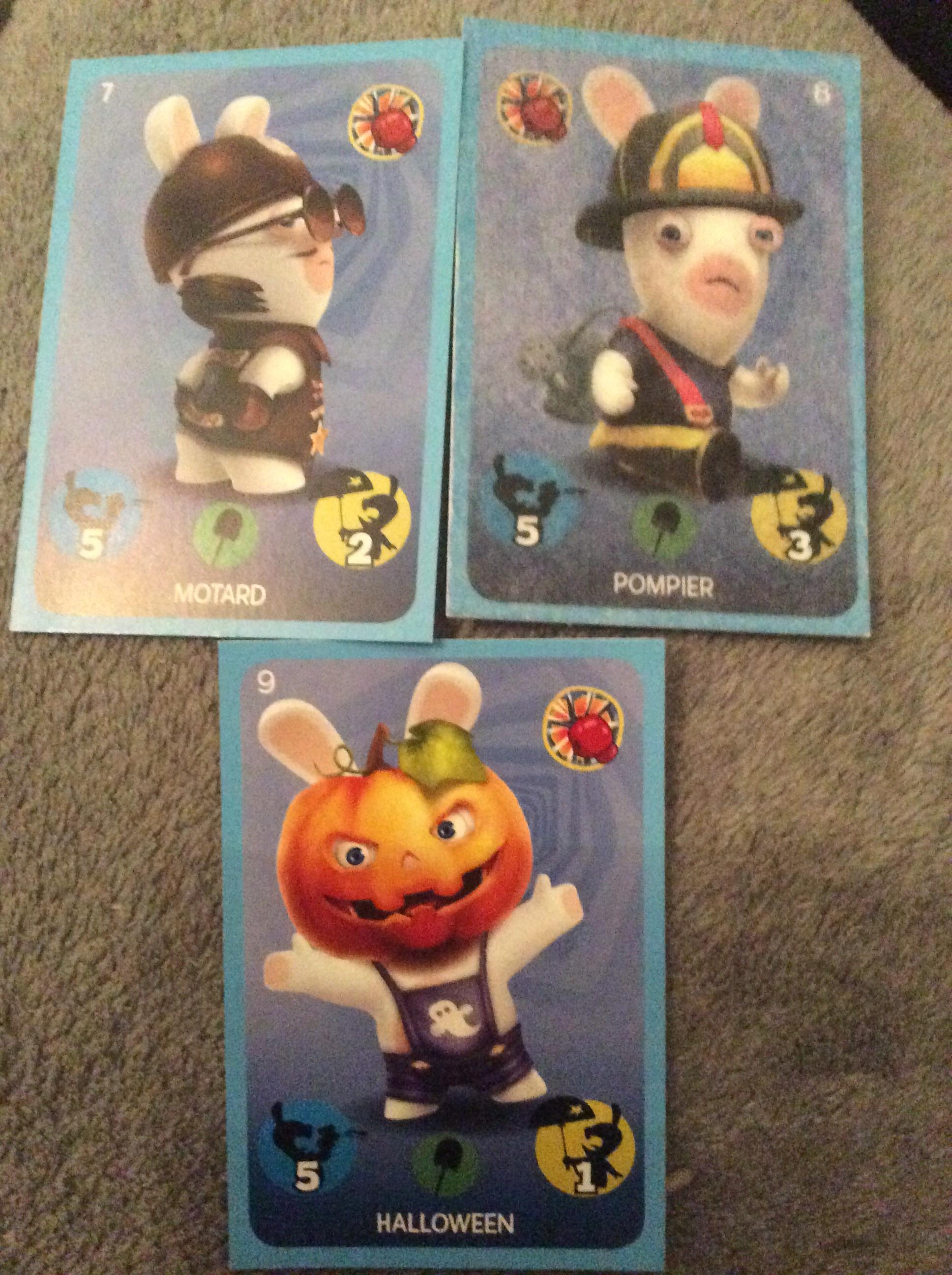 troc de troc 3 cartes lapins crétins motard pompier  halloween image 0