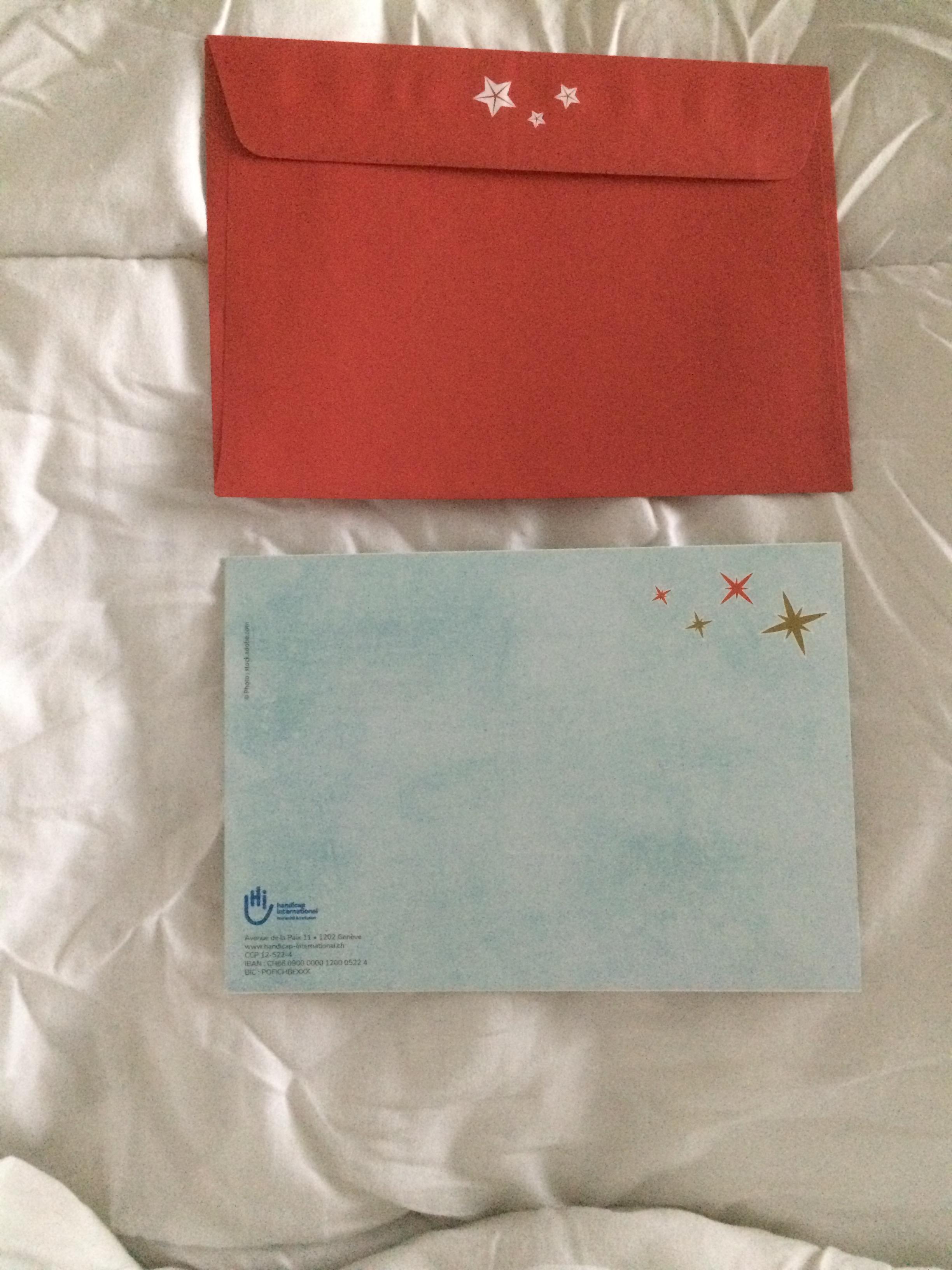 troc de troc carte de voeux "joyeuses fêtes" et son enveloppe colorée rouge image 2
