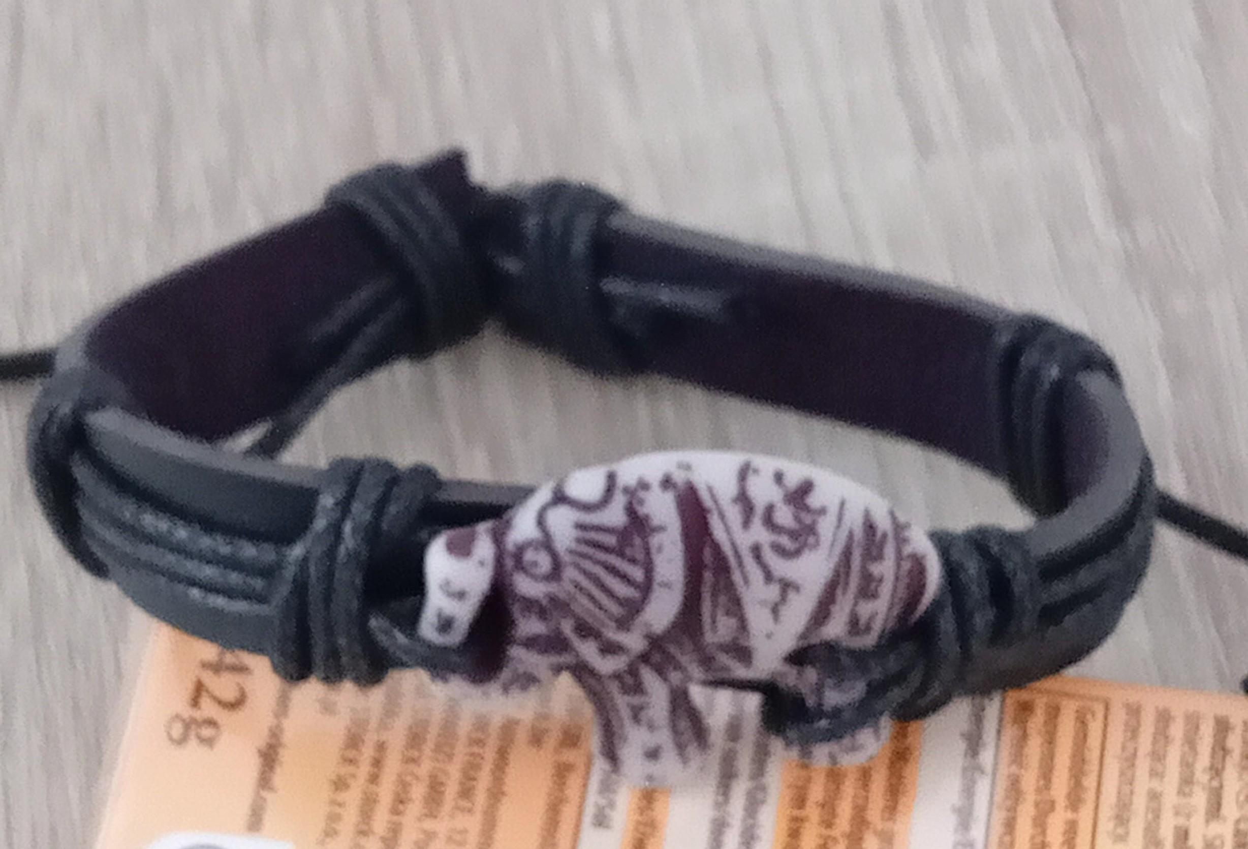 troc de troc bracelet rétro en cuire tressé " Éléphant " image 0