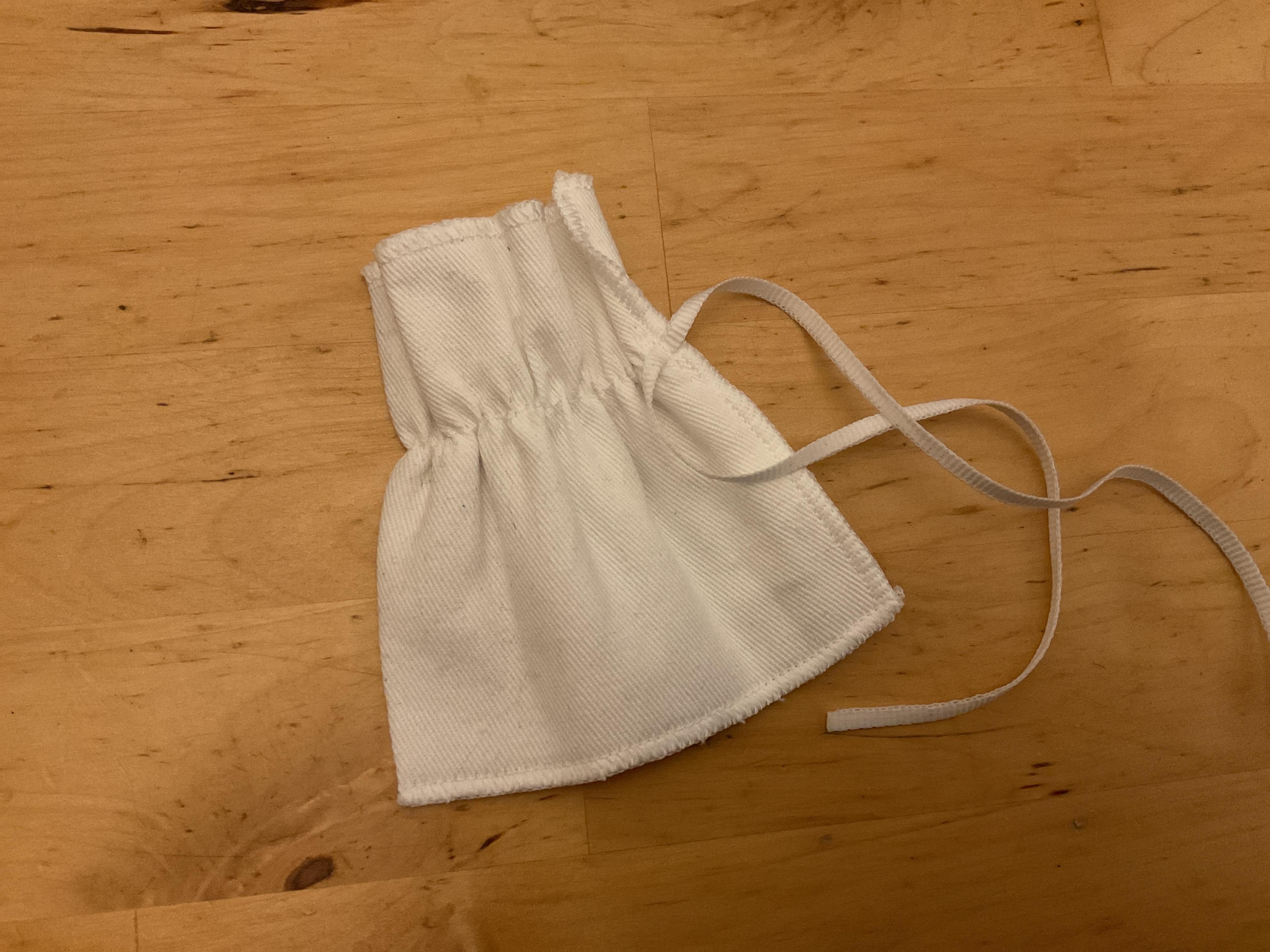 troc de troc pochette en tissu, blanc, lien élastique image 1