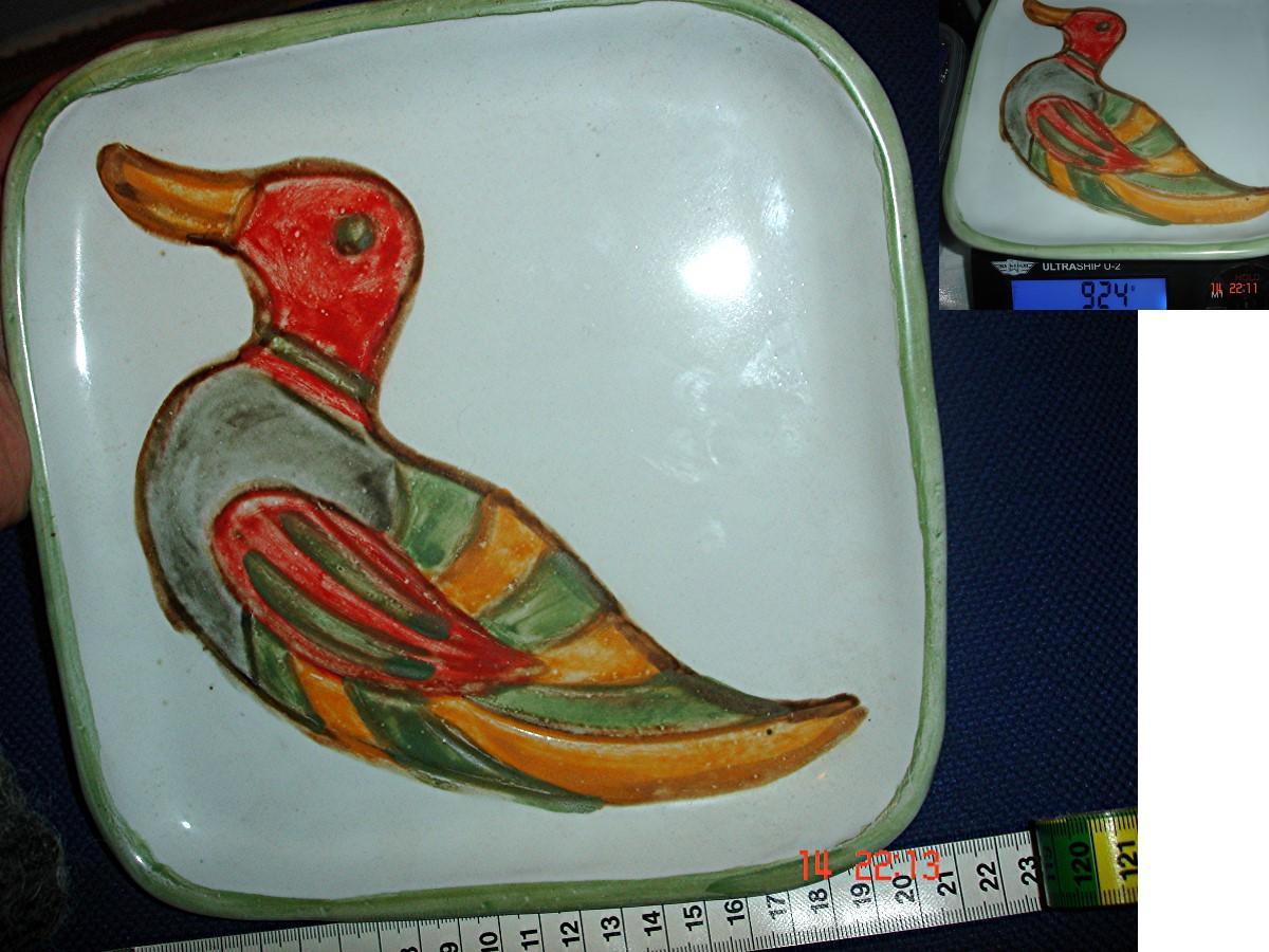 troc de troc plat carrÉ assiette signÉe >canard automnal colorÉ 924 g image 0