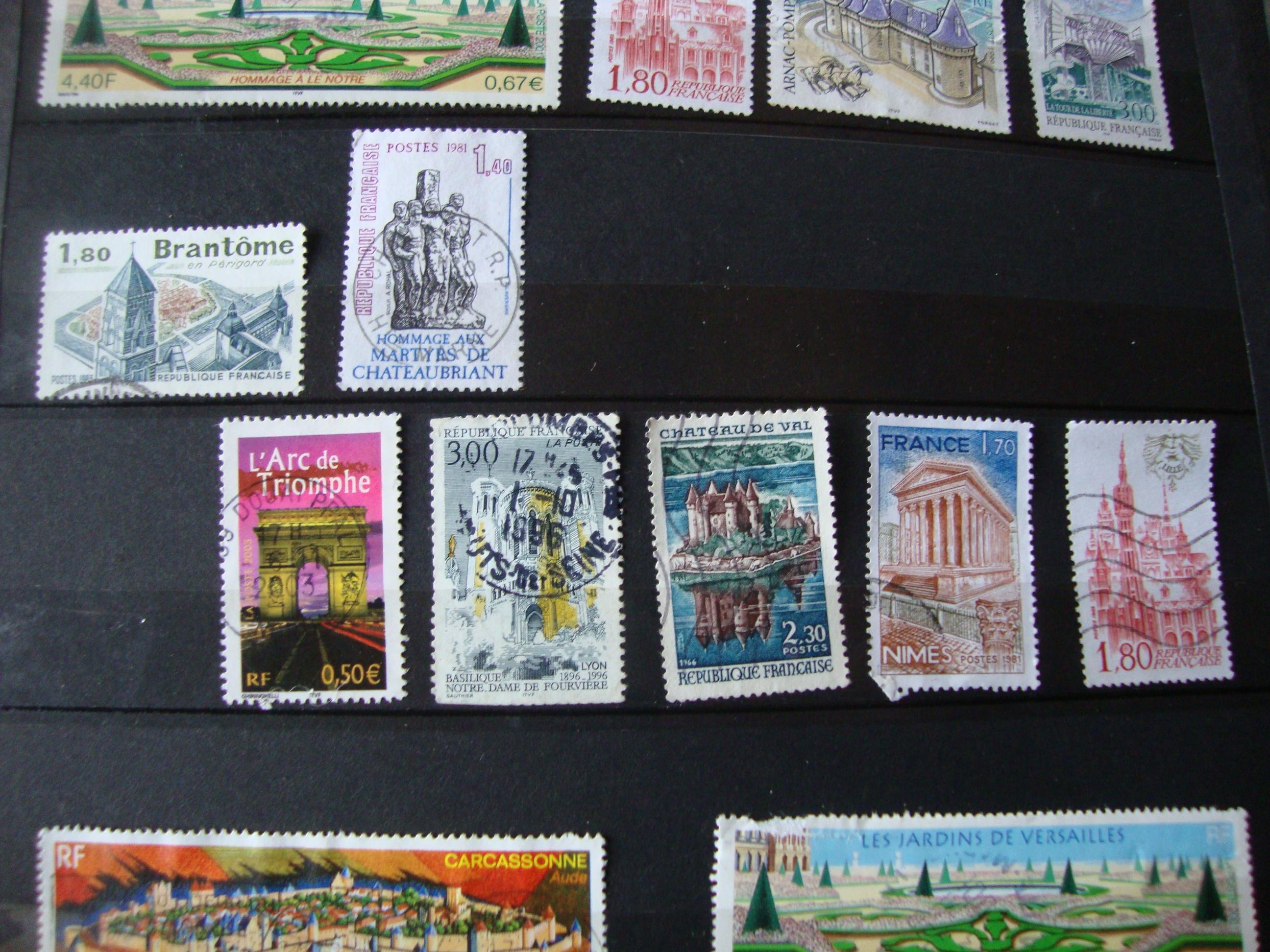 troc de troc 20 timbres france oblitérées monuments image 2
