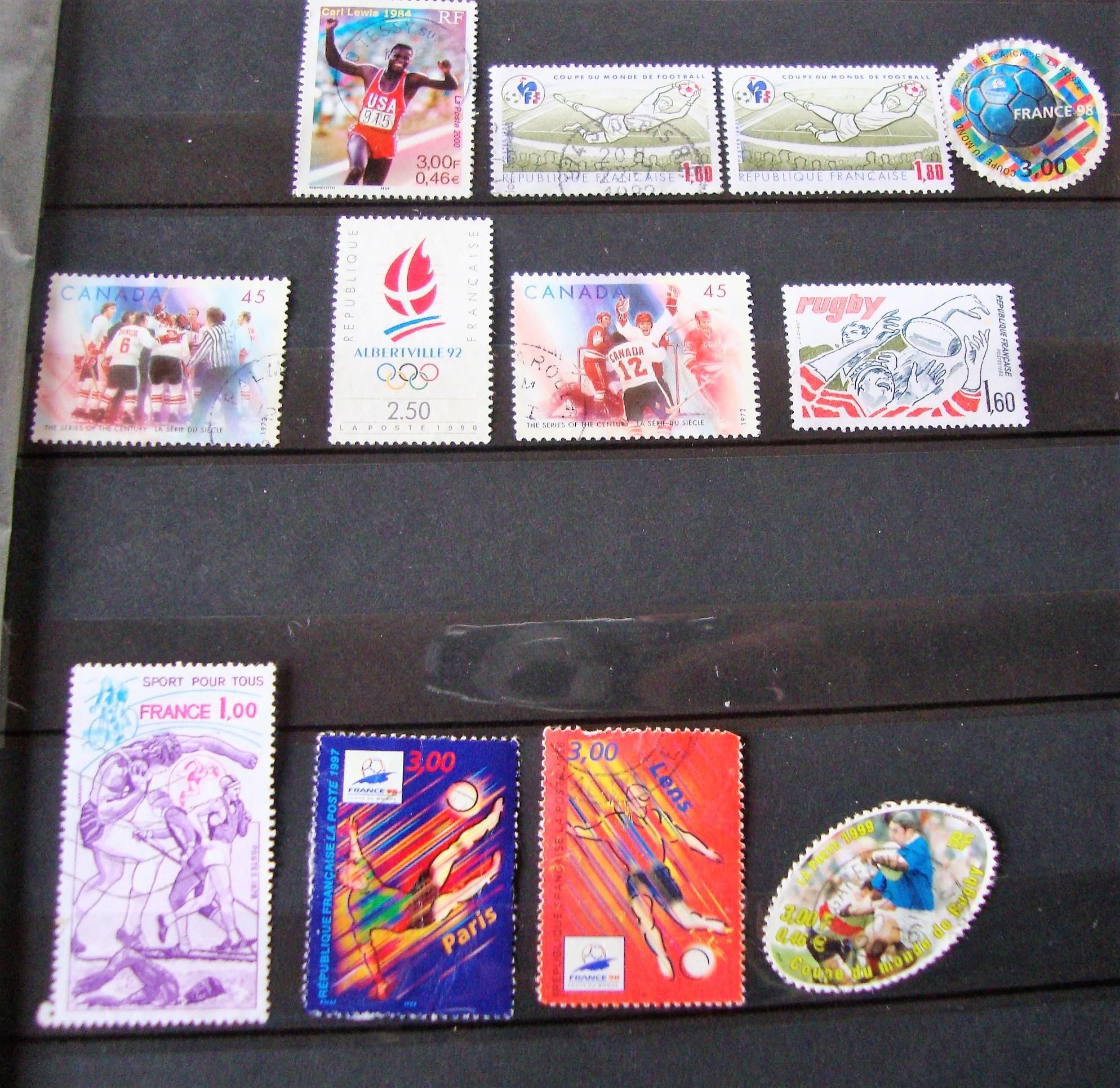 troc de troc 12 timbres france sport. image 0