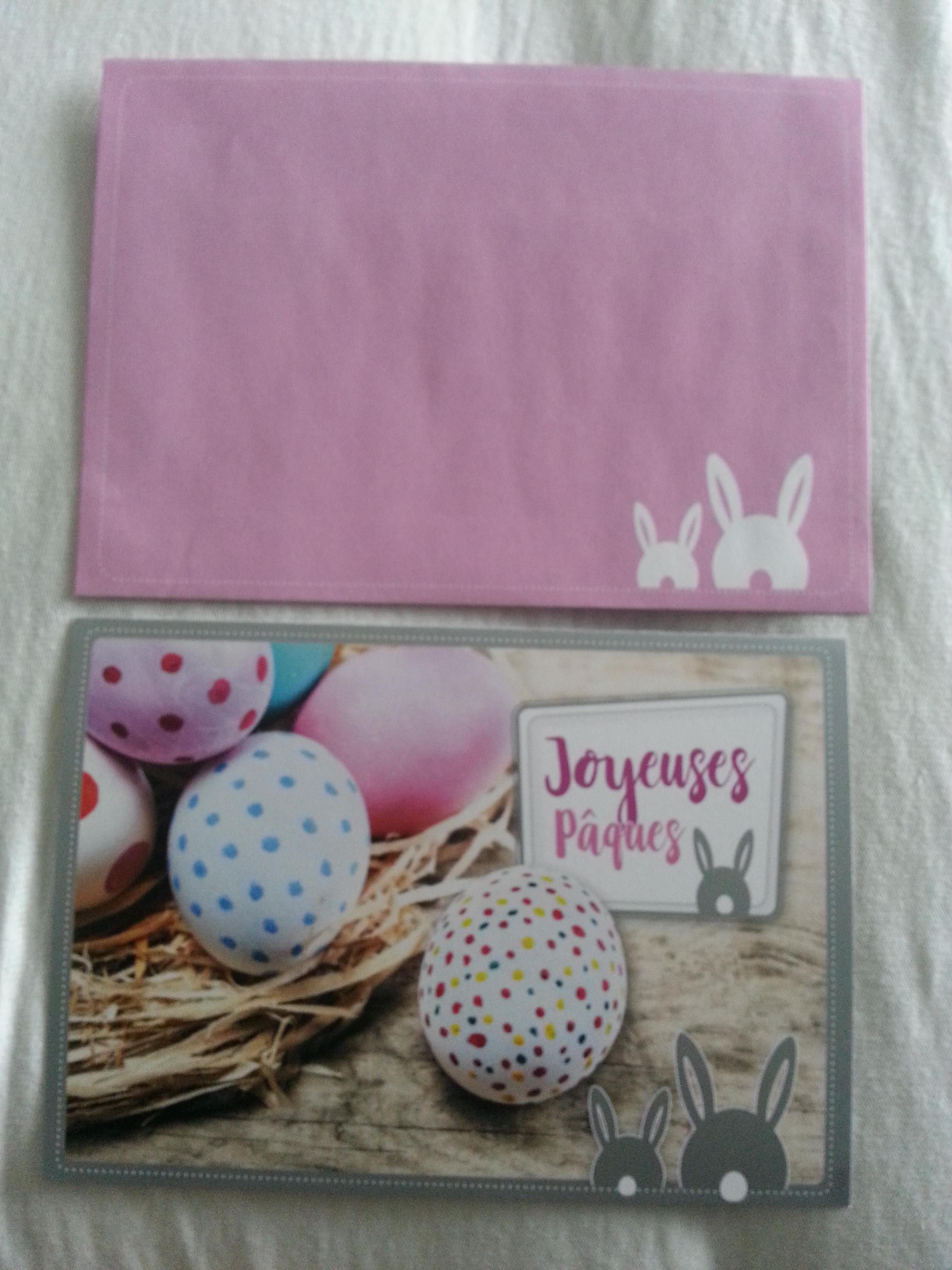 troc de troc carte "joyeuses pâques" et son enveloppe colorée rose assortie image 0