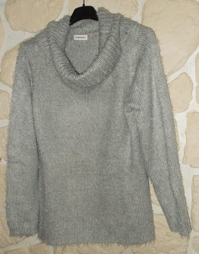 troc de troc pull chaud gris/bleu t.46 image 2