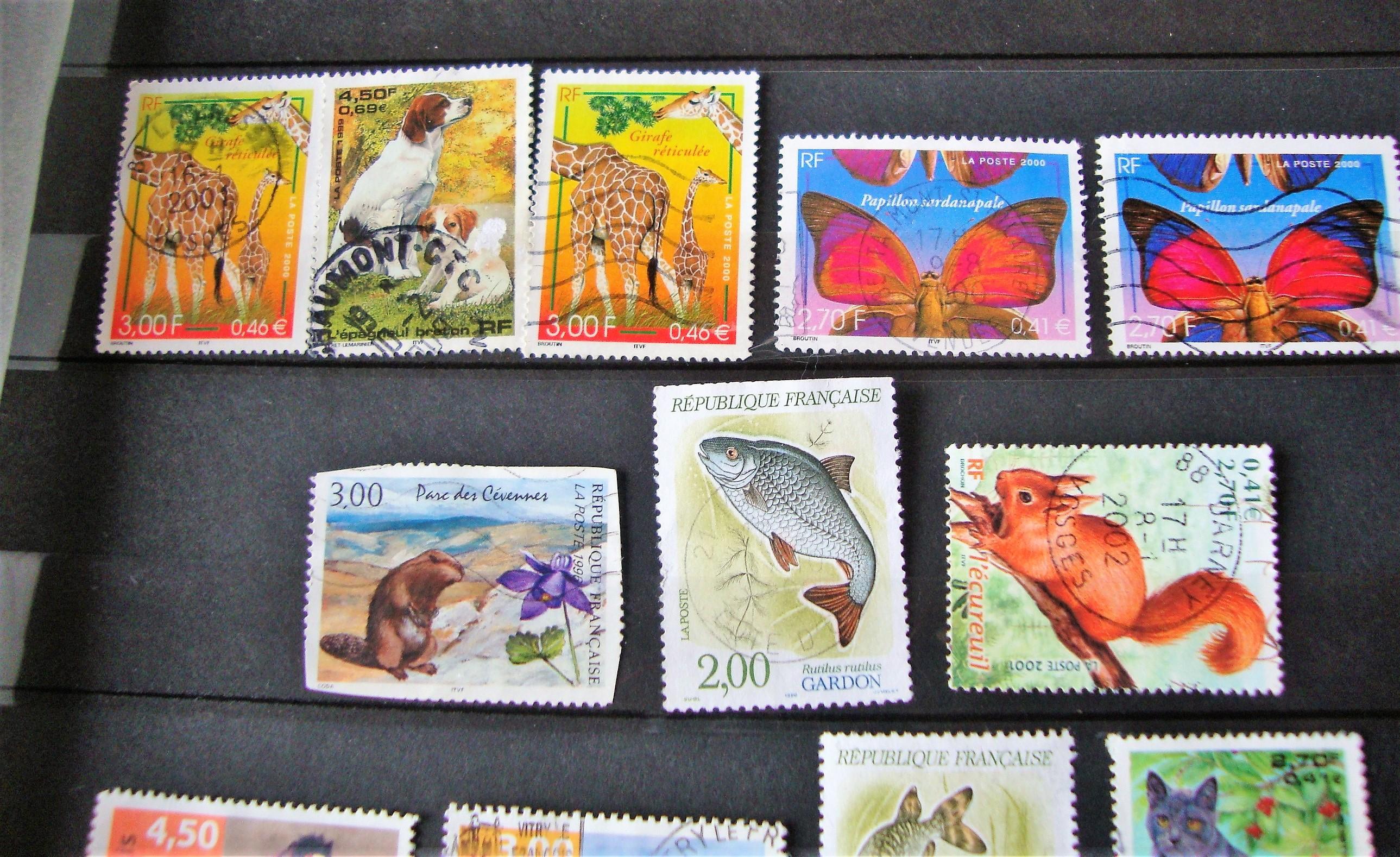 troc de troc 17 timbres france animaux oblitérés. image 1