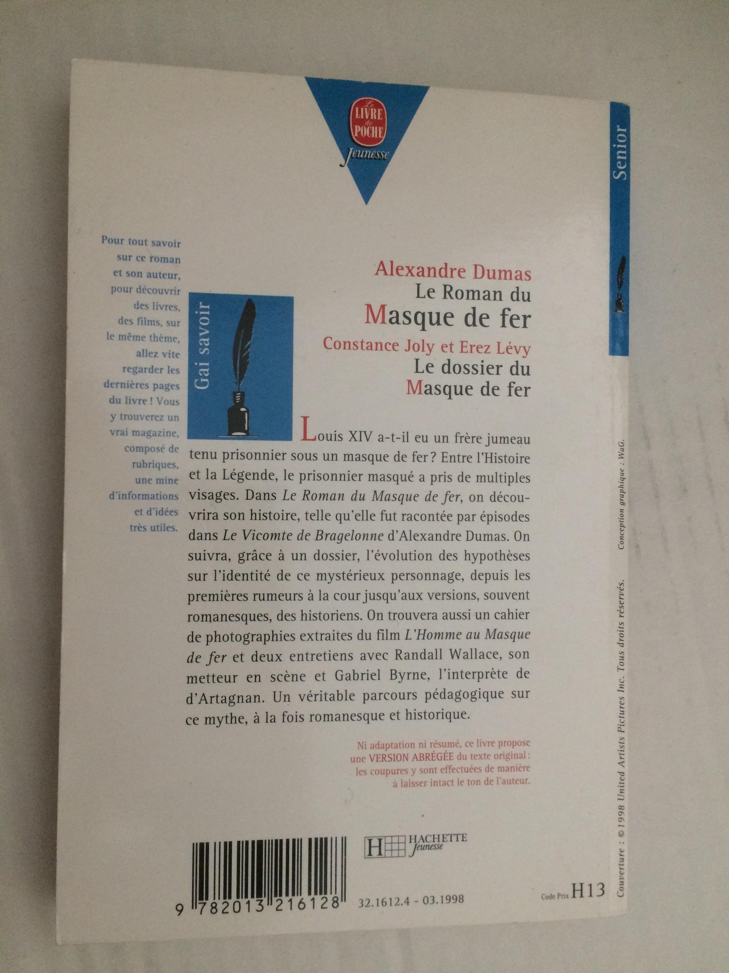 troc de troc le roman du masque de fer  de alexandre dumas & le dossier du image 1