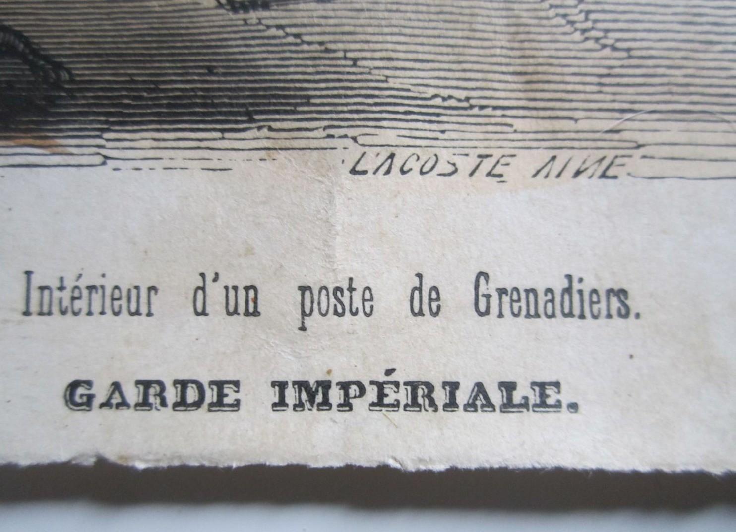 troc de troc gravure 19e siècle 1er empire intérieur d'un poste de grenadiers image 2