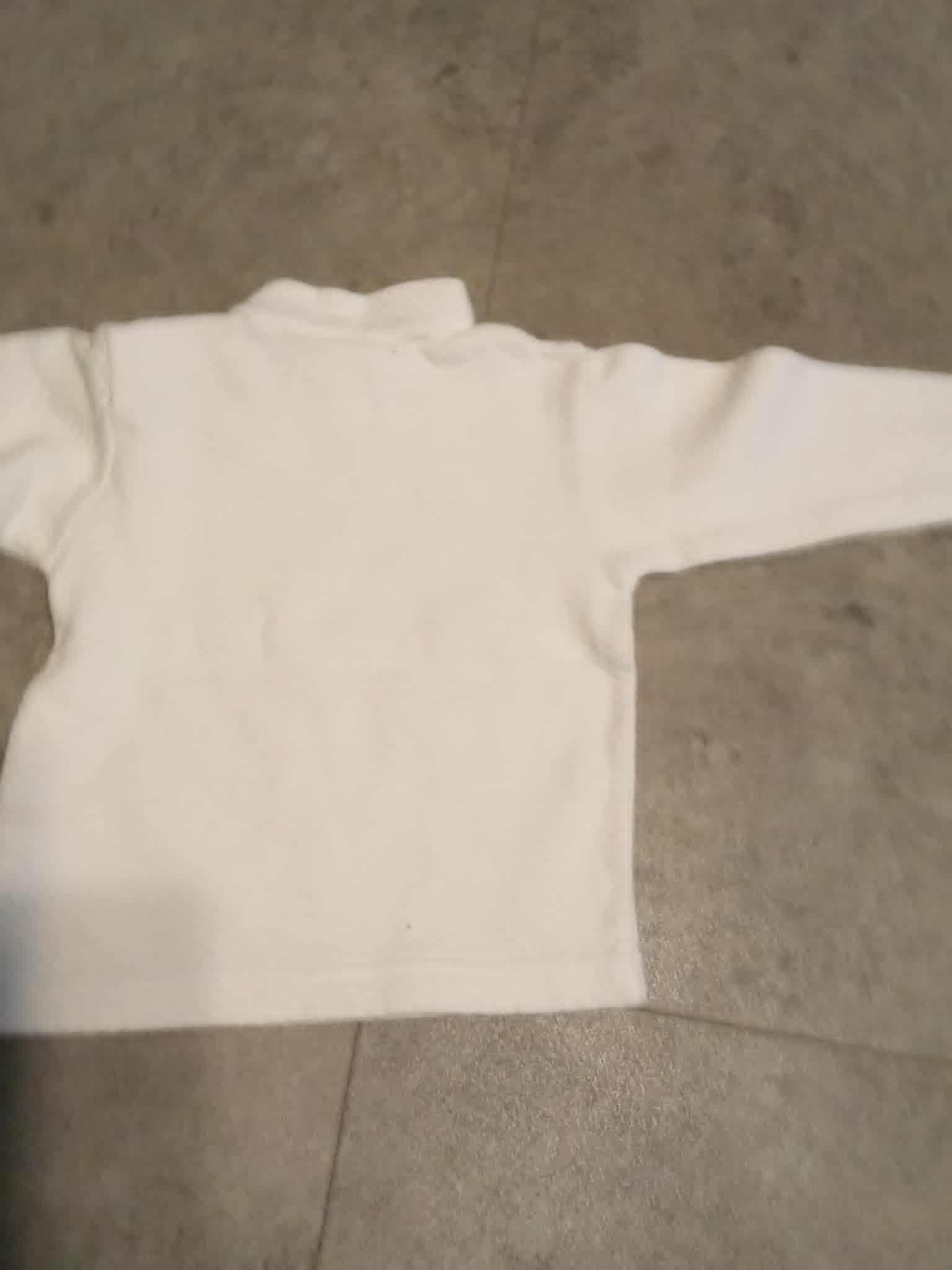 troc de troc joli petit haut  blanc petit dessin feuille rouge image 1