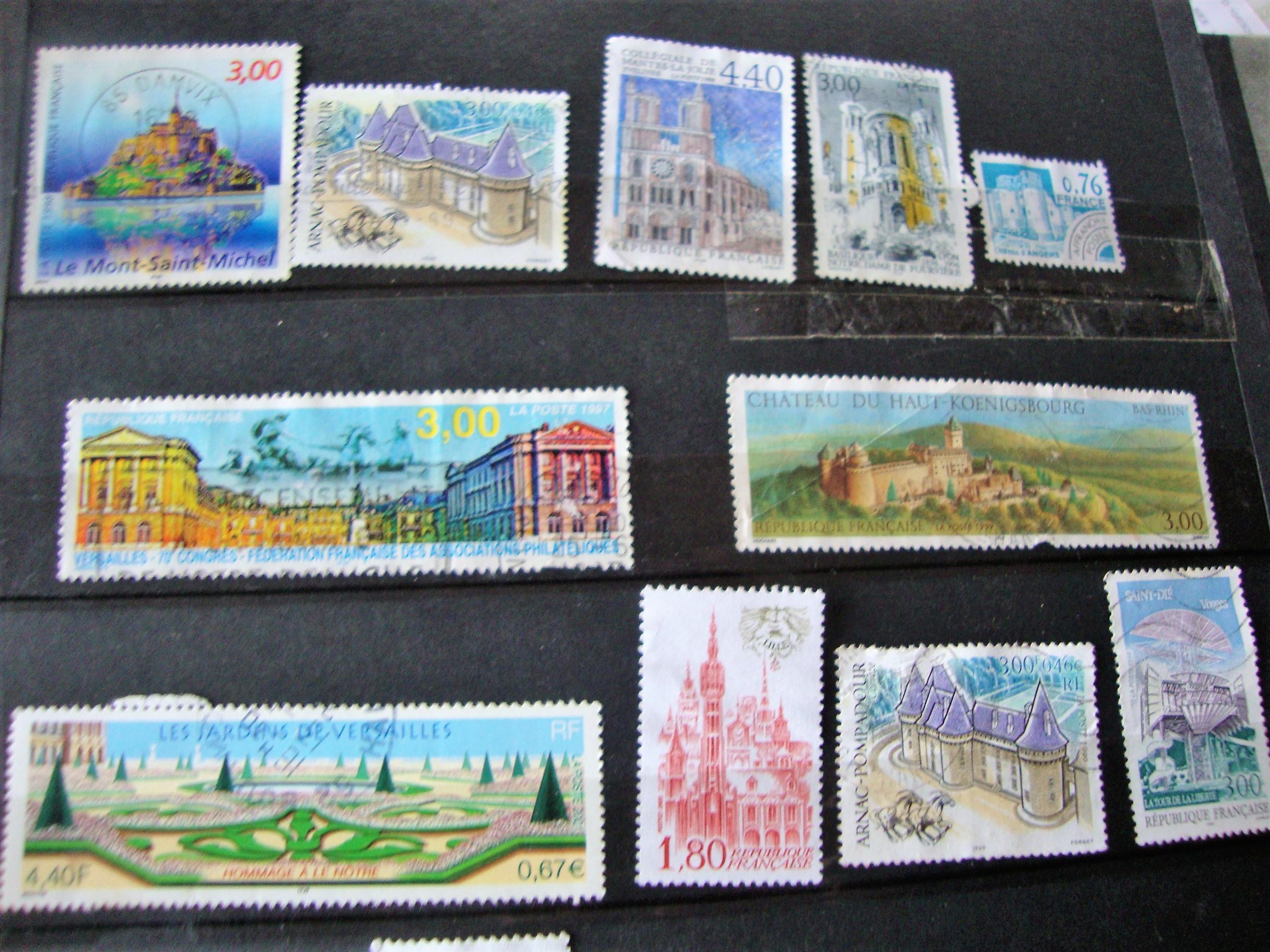 troc de troc 20 timbres france oblitérées monuments image 1
