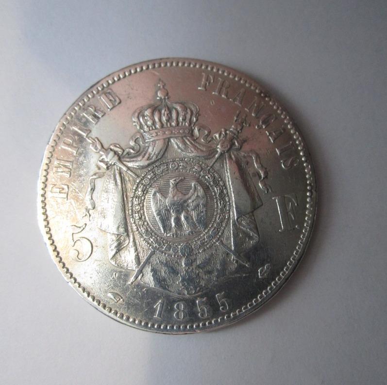 troc de troc 5 francs 1855 a napoléon iii tête nue - argent image 0