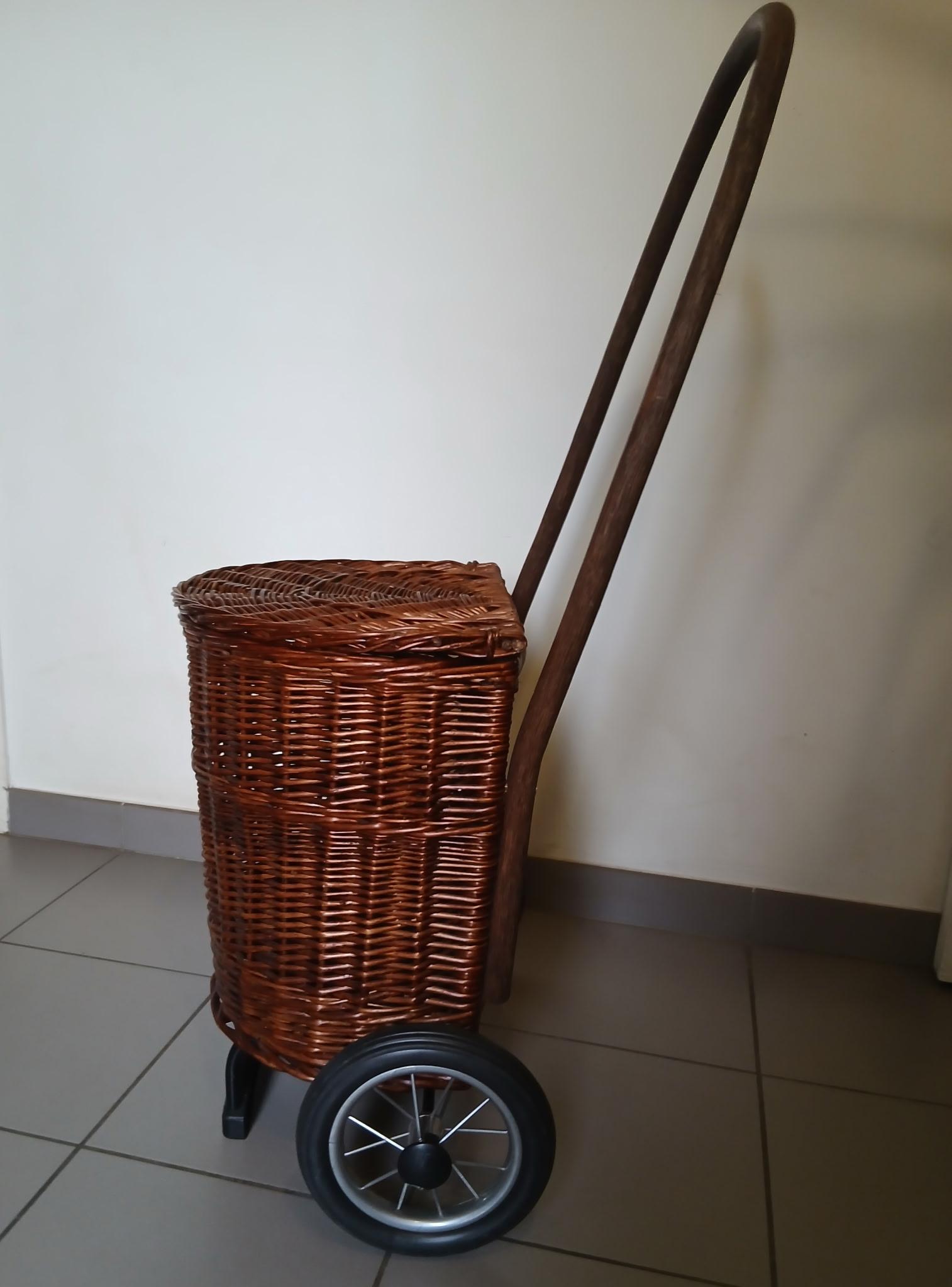 troc de troc panier osier à roulettes image 0