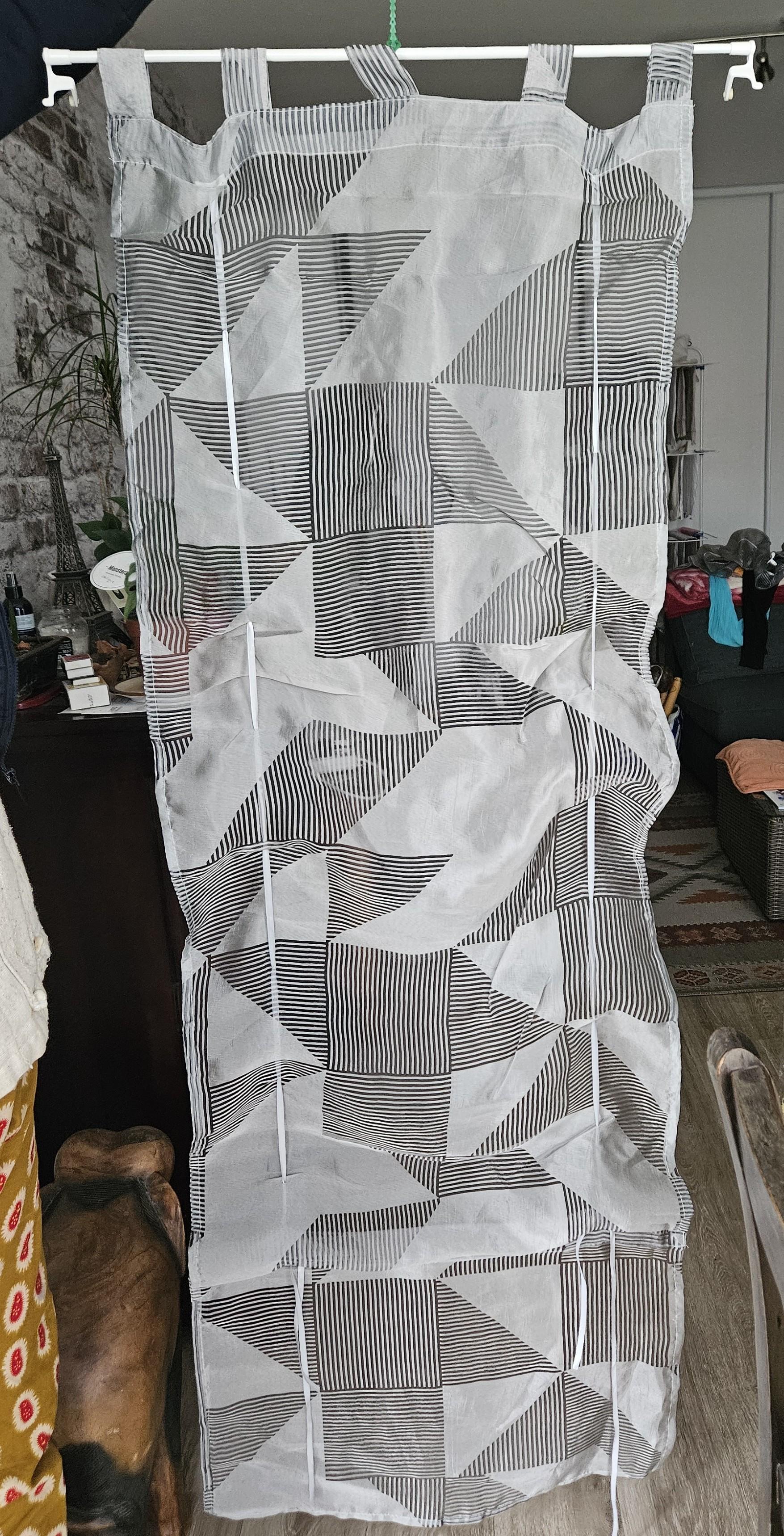 troc de troc paire voilages semi-transparent gris 60x180 cm image 0