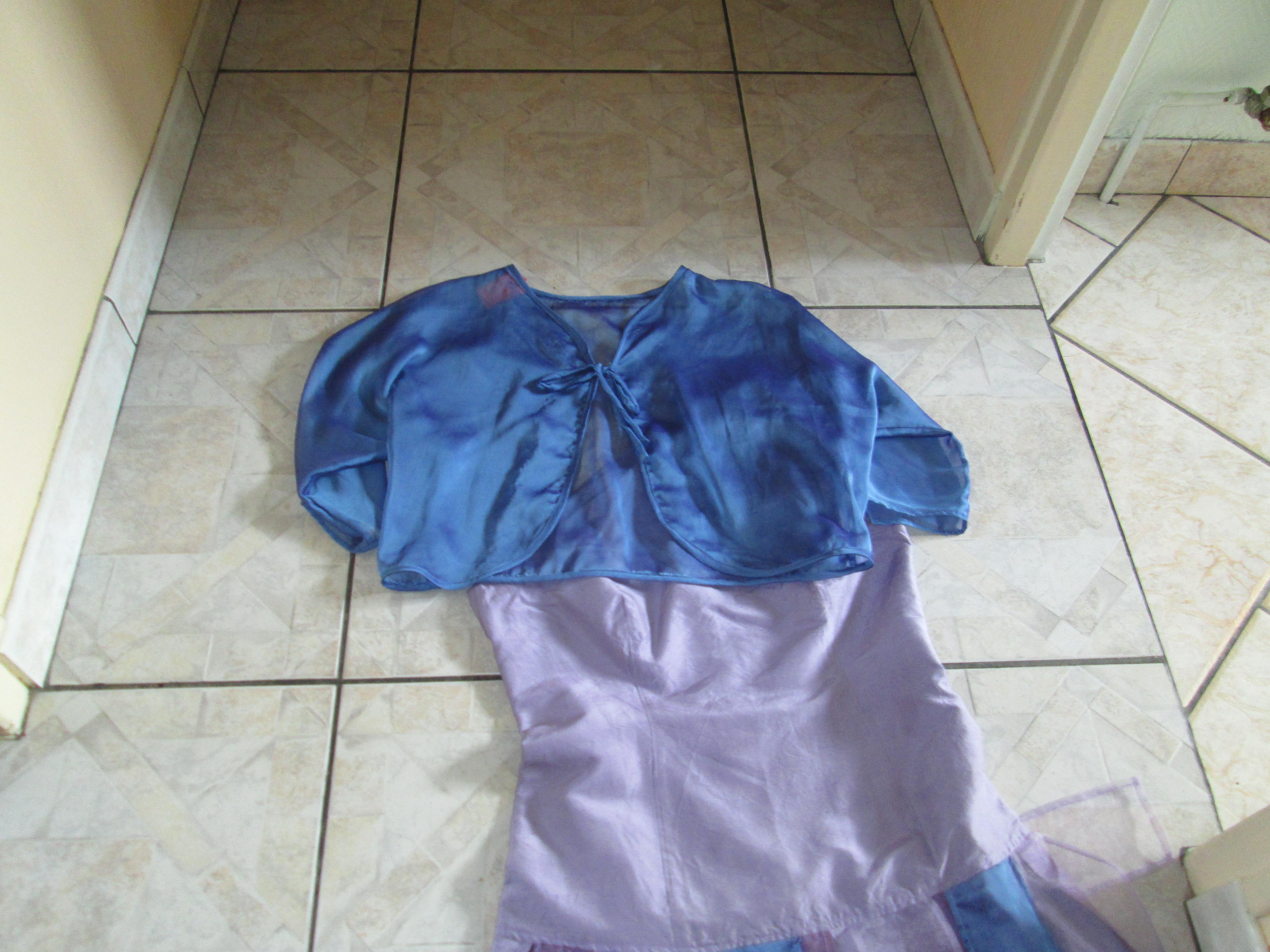 troc de troc robe en soie creation unique taille 40/42 avec son bolero image 2