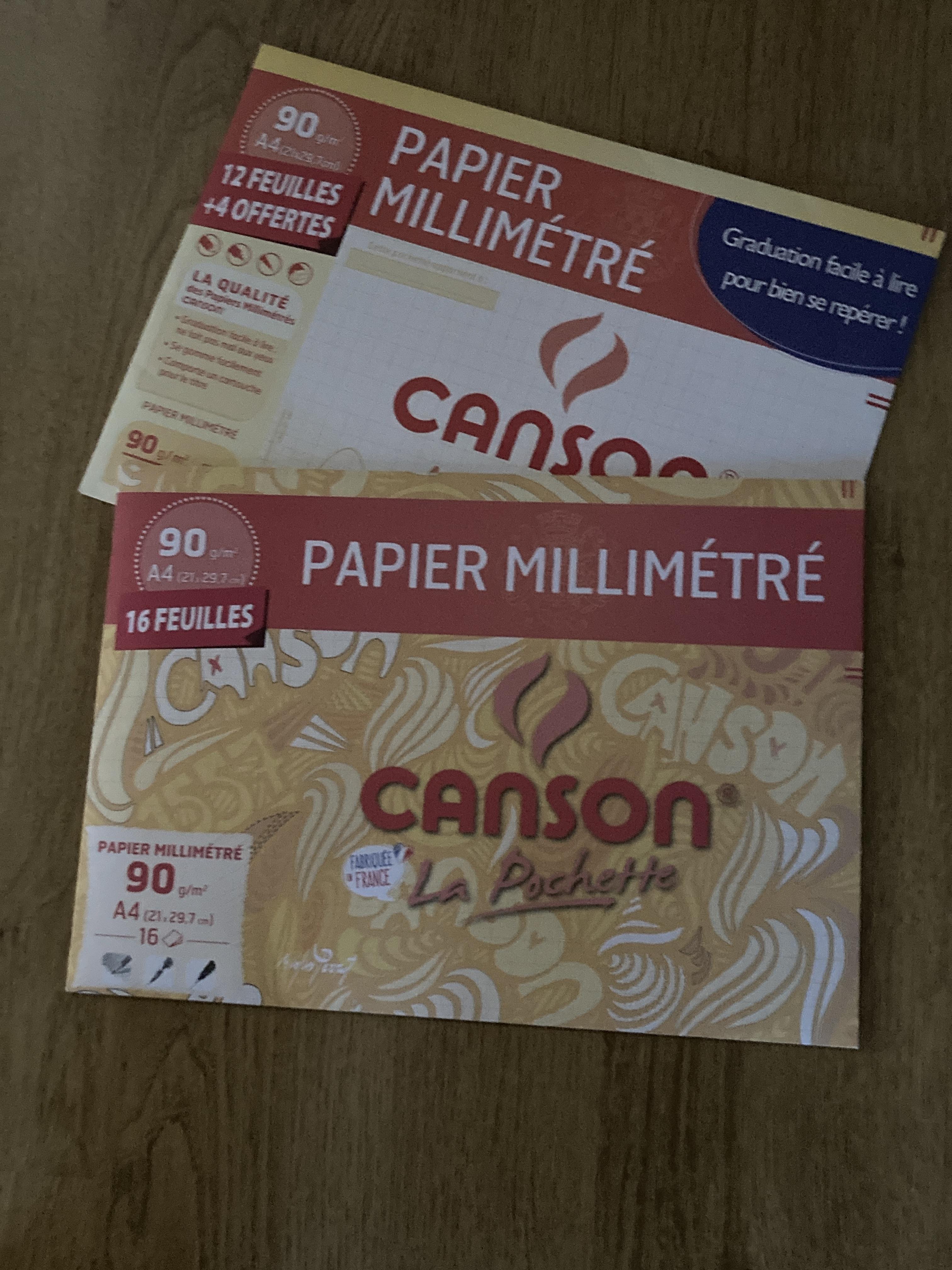 troc de troc 2 paquets de 16 feuilles de papier millimétré marque canson image 0